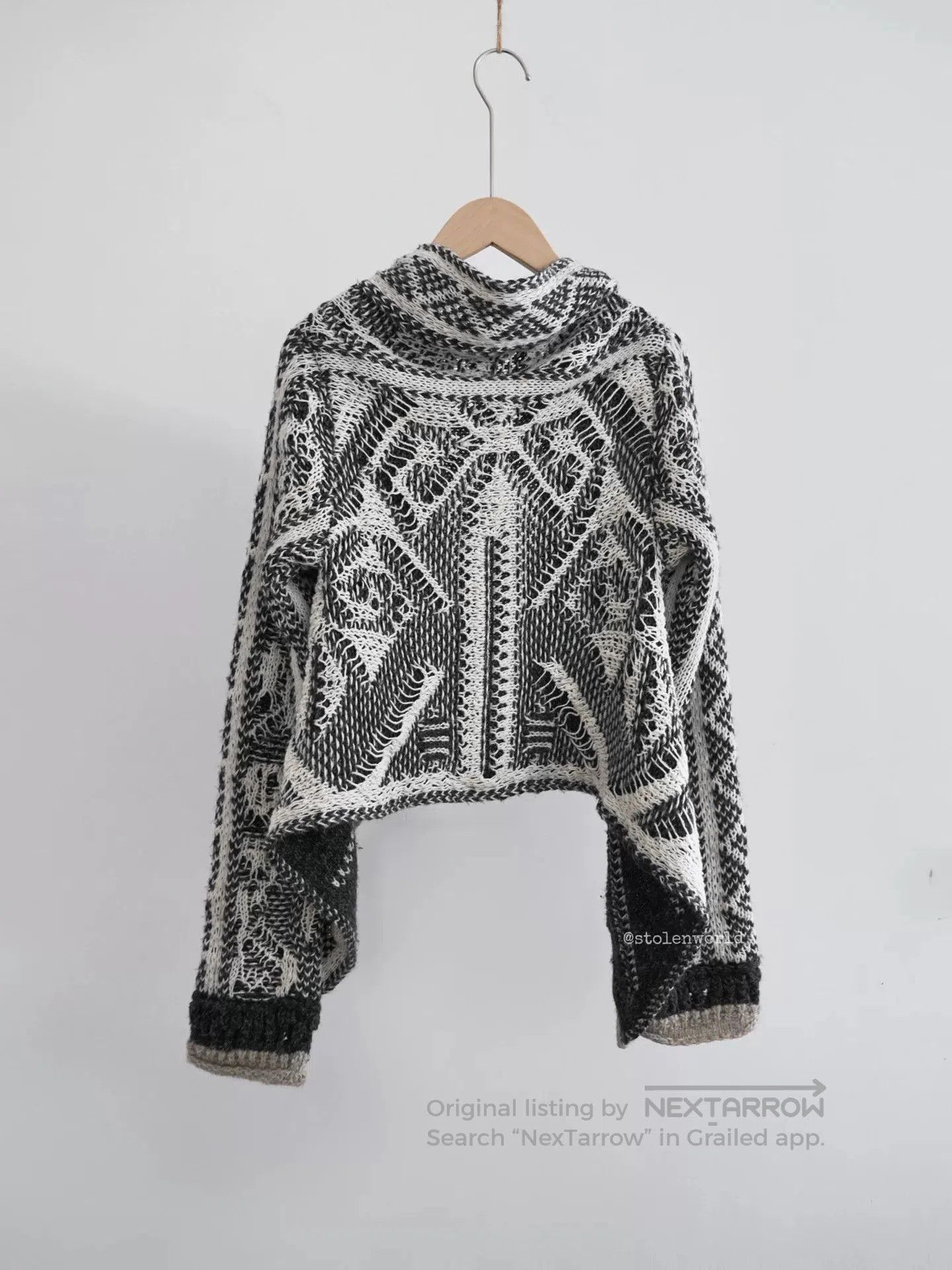 Issey Miyake wool knitted cardigan with unique pattern. Size M / US 6-8 / IT 42-44 - 7 Thumbnail