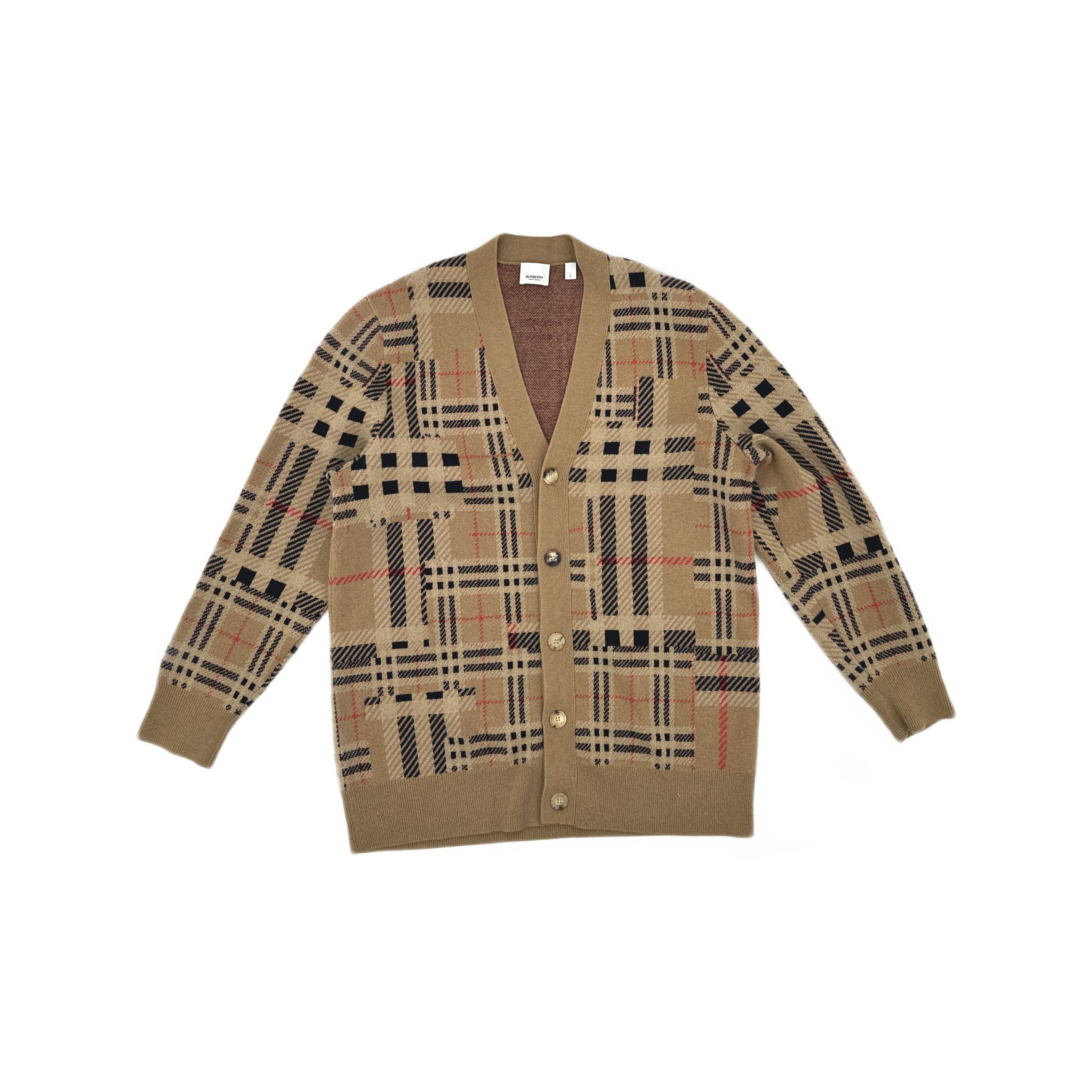 Burberry Burberry Check Cashmere Cardigan Size L Size US L / EU 52-54 / 3 - 1 Thumbnail