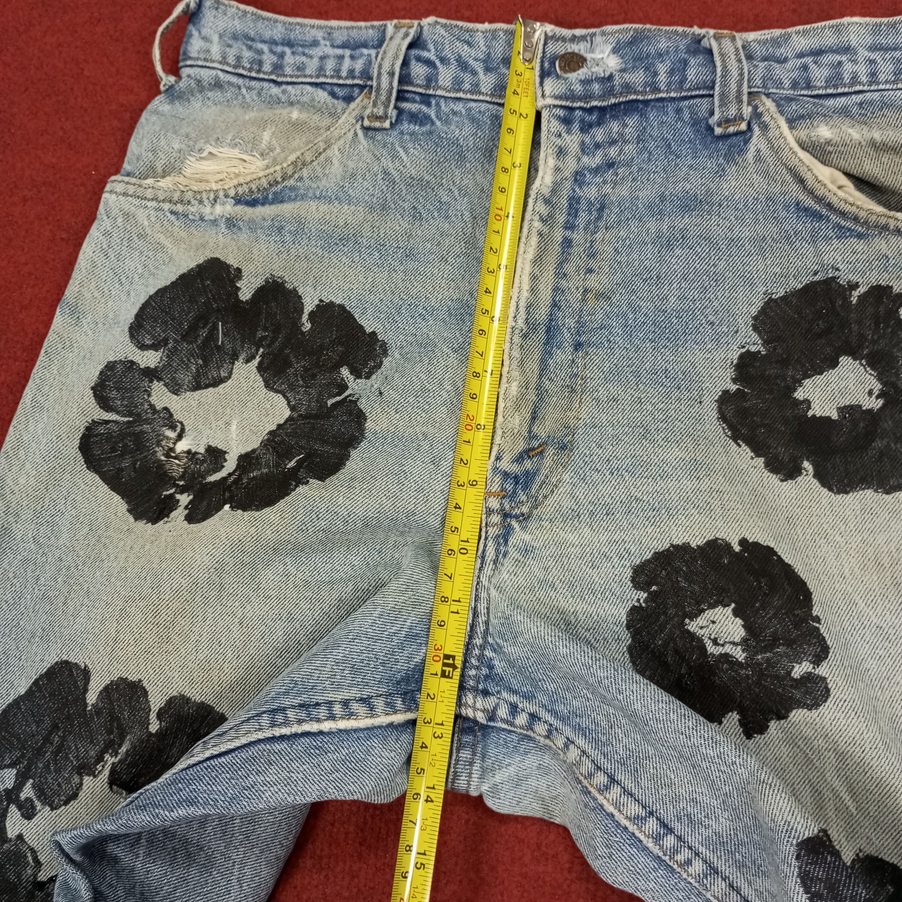 Levi's Levis Fashion Style Custom Flowers Design Jeans Size US 33 - 8 Thumbnail