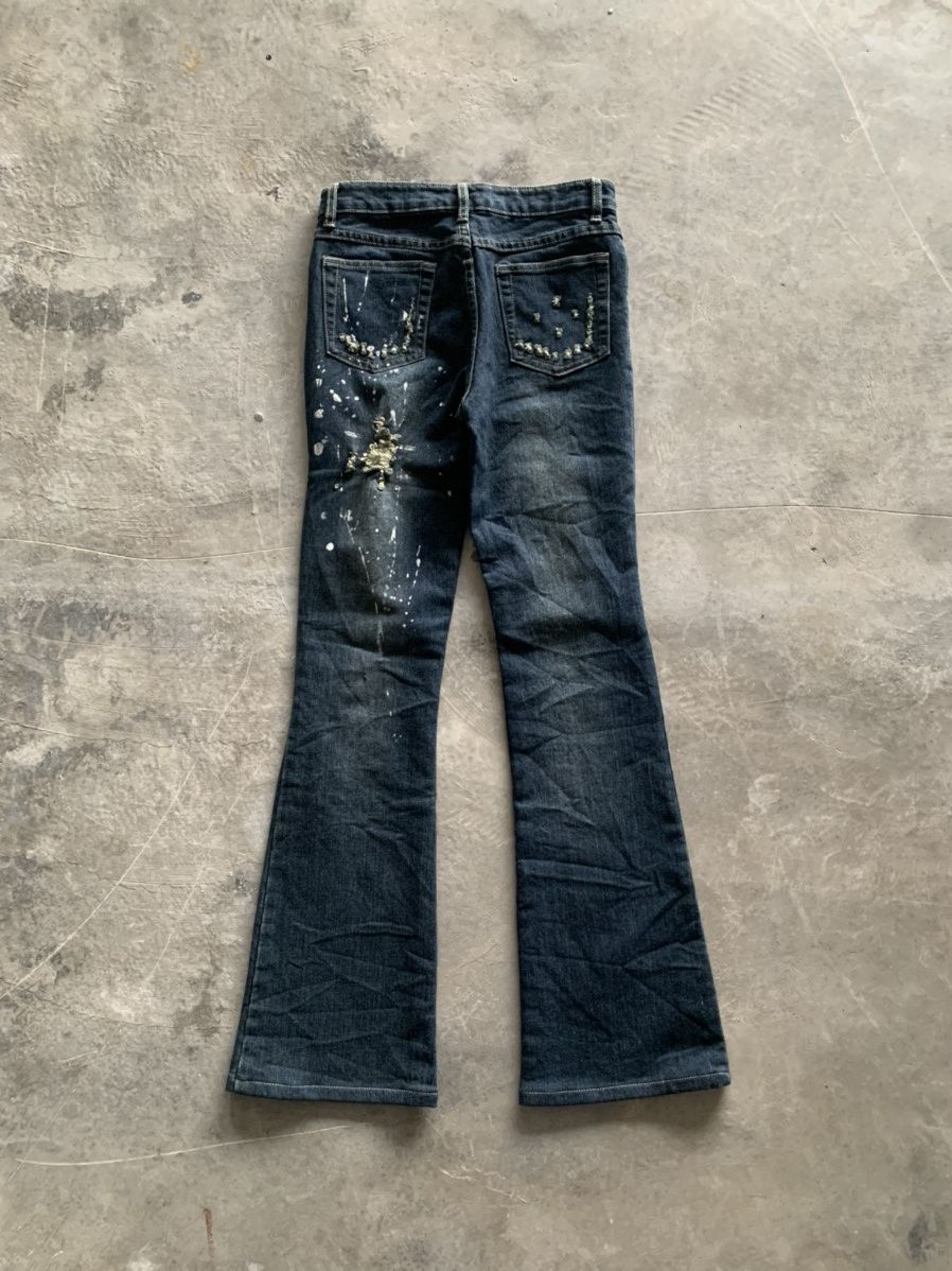 If Six Was Nine × Le Grande Bleu (L.G.B.) flare distressed style with splatter and beads design Size US 27 - 2 Thumbnail