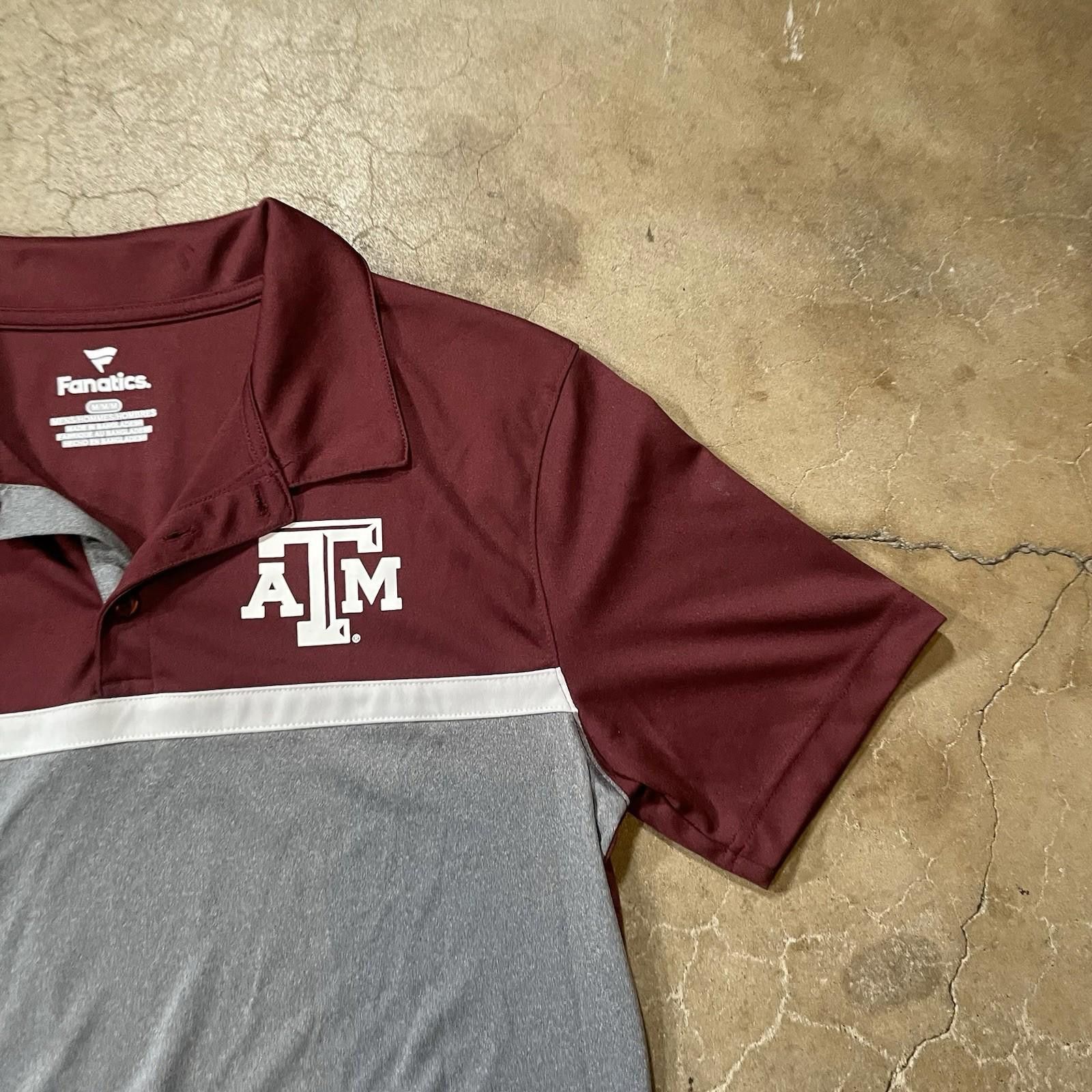 Other Mens Maroon Fanatics Texas A&M Aggies Polo Shirt- Size M Size ONE SIZE - 2 Thumbnail