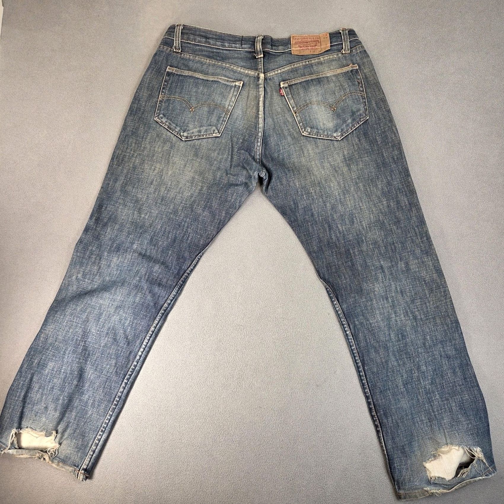 Levi's VINTAGE Levi's 501 Jeans Mens 36x29 Selvedge LVC Thrashed Distressed Tag 38x32 90s Size US 36 / EU 52 - 3 Thumbnail