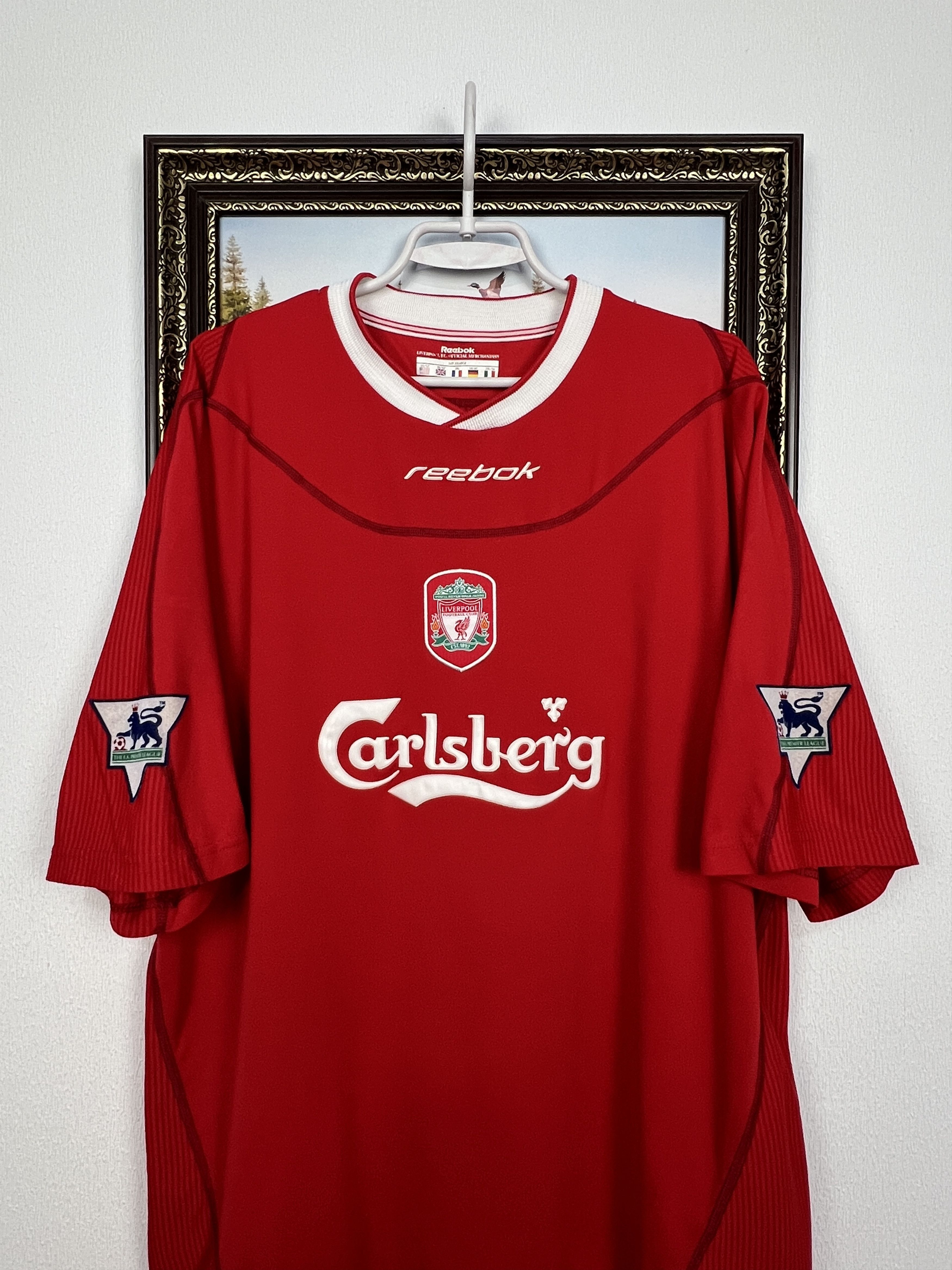 Reebok Liverpool Home football shirt 2002 Soccer Reebok Jersey Mens Size US XXL / EU 58 / 5 - 2 Thumbnail