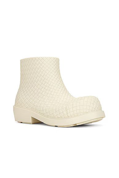 Bottega Veneta o1s1rm1025 Fireman Intreccio Ankle Boots in Sea Salt Size US 7 / IT 37 - 2 Thumbnail