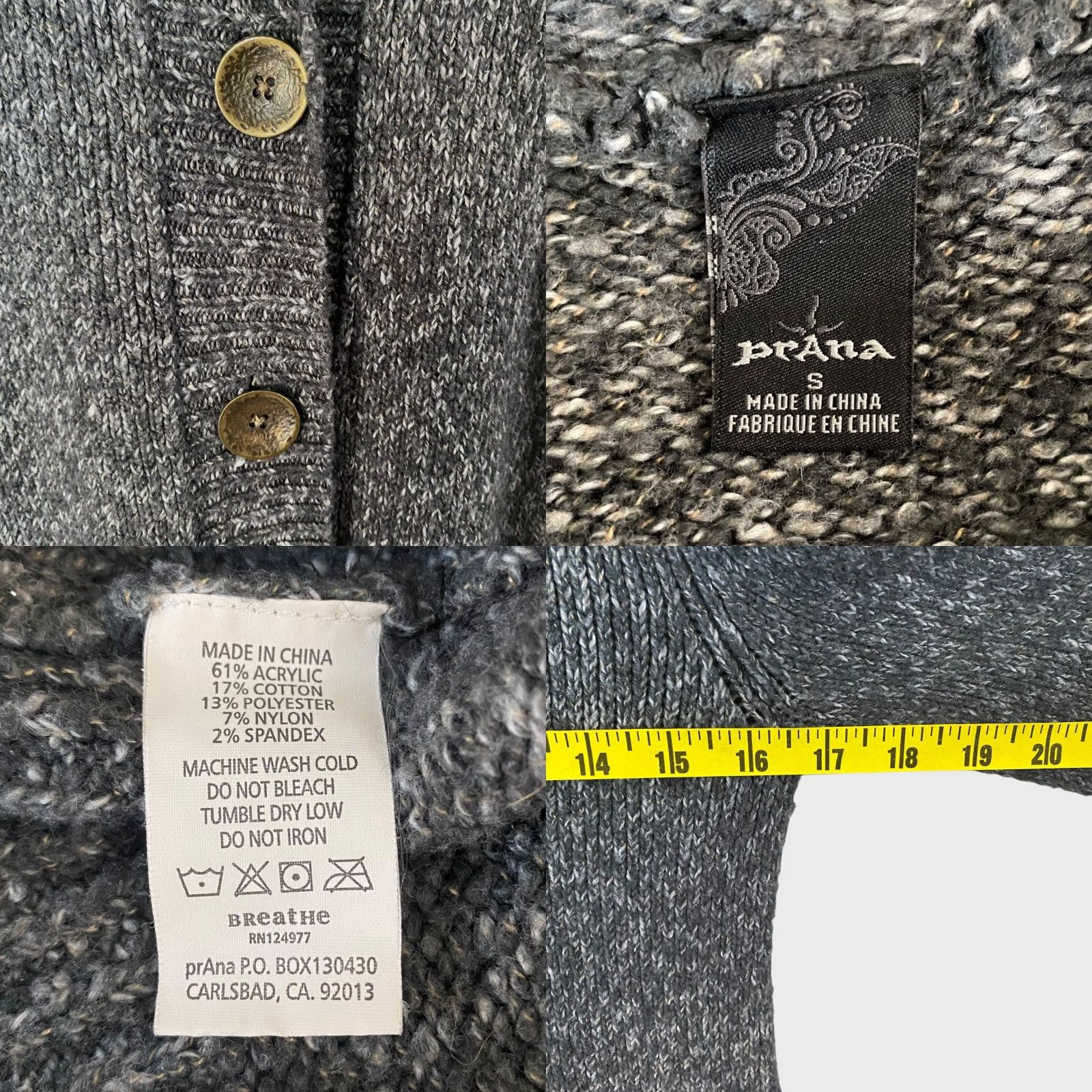 Prana PrAna Willow Duster Hooded Sweater Cardigan Gray Women's Size Small Button-Front Size S / US 4 / IT 40 - 8 Thumbnail