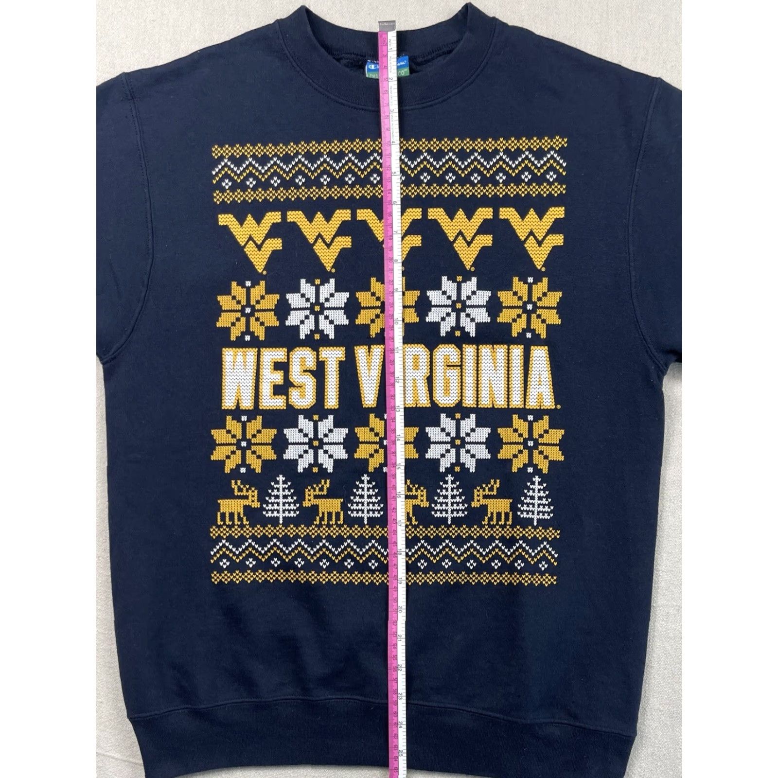 Champion Champion Sweatshirt West Virginia Crewneck Navy S Unisex Adults WVU Mountaineers NCAA Football Logo Size US S / EU 44-46 / 1 - 6 Thumbnail