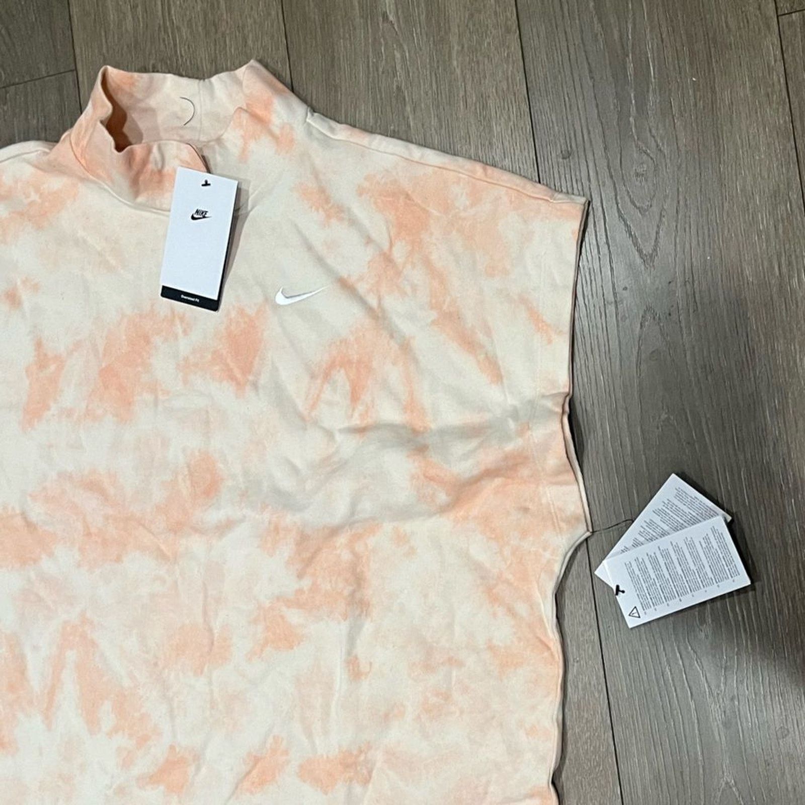 Nike NWT Nike Womens Peach Tie-Dye Mock Neck Shirt - Size L Size L / US 10 / IT 46 - 5 Thumbnail