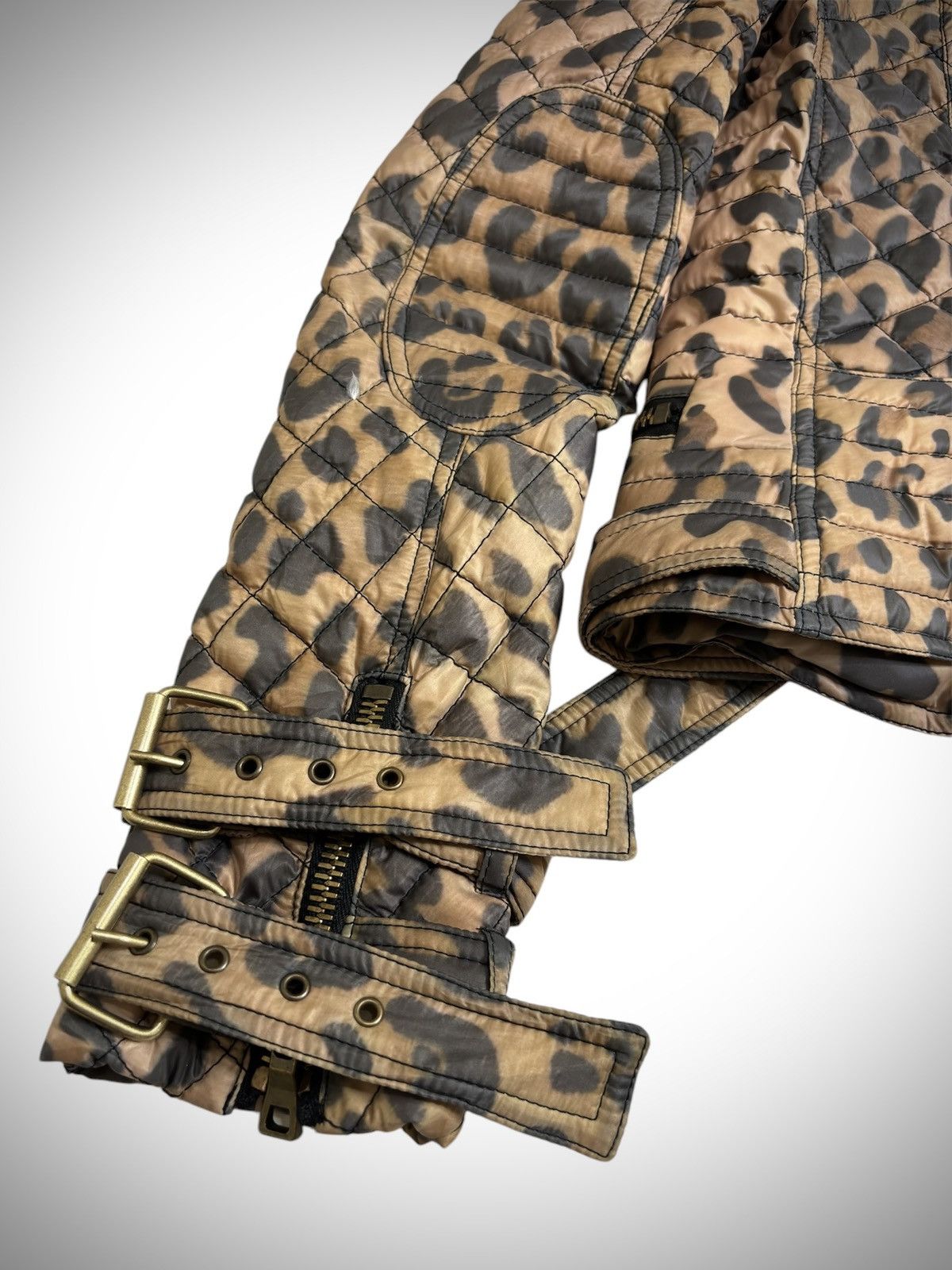 Balmain Balmain Paris - Leopard Print Nylon Quilted Biker Jacket Size XS / US 0-2 / IT 36-38 - 7 Thumbnail