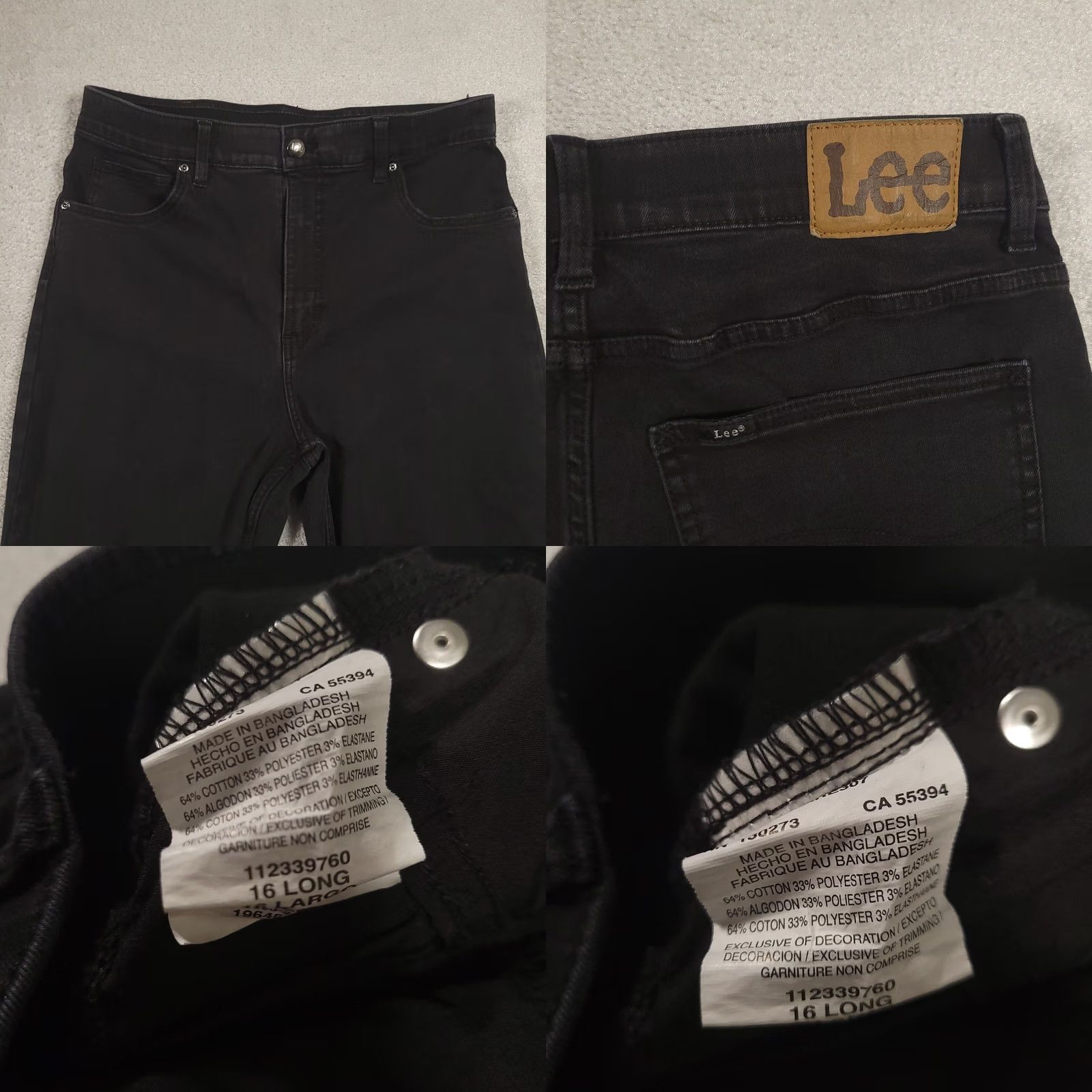 Lee Lee Women's Skinny Jeans Black Denim High Rise 16 Long Slim Fit Jeans Size 38" / US 16 / IT 52 - 8 Thumbnail