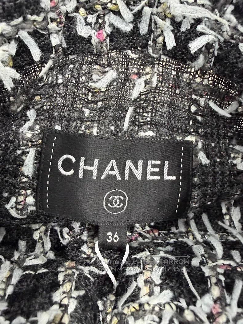 Chanel Chanel Black and white woven tweed coat Size XS / US 0-2 / IT 36-38 - 4 Thumbnail