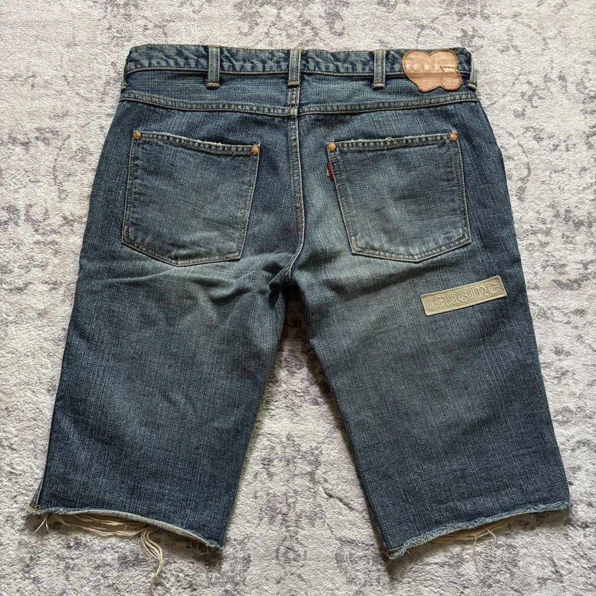 Number (N)ine Number (N)ine AW04 Give Peace a Chance Patchwork Jean Shorts Size US 31 - 6 Thumbnail