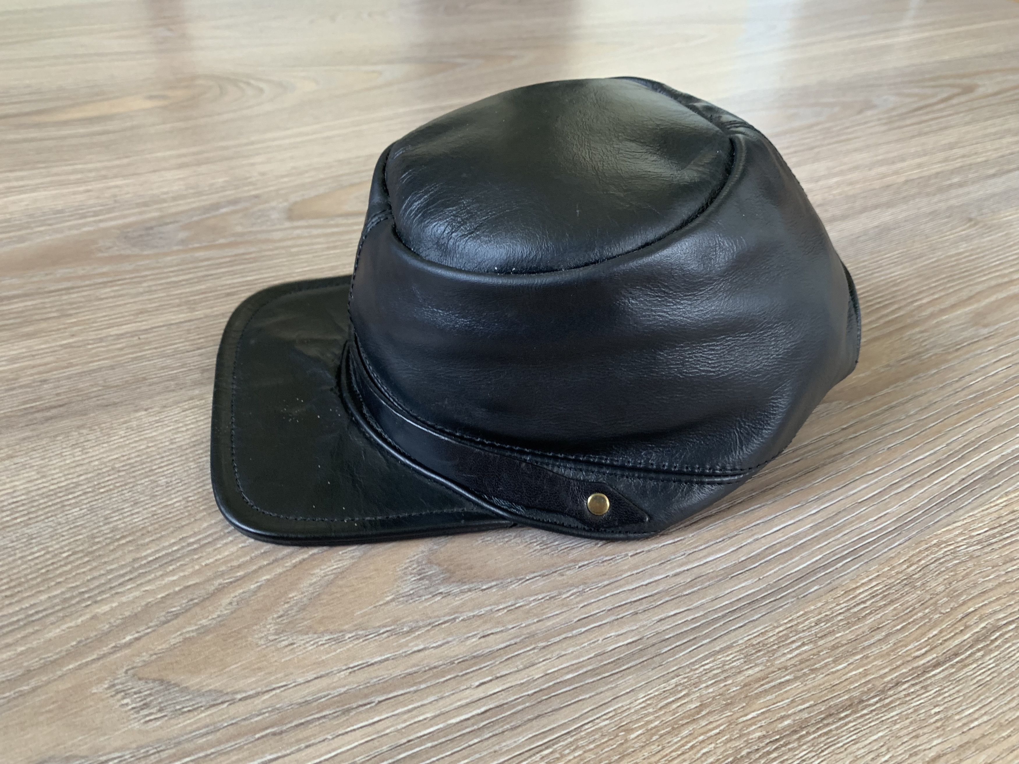 Designer Vintage Rare Made In Usa Leather Cap Size ONE SIZE - 4 Thumbnail