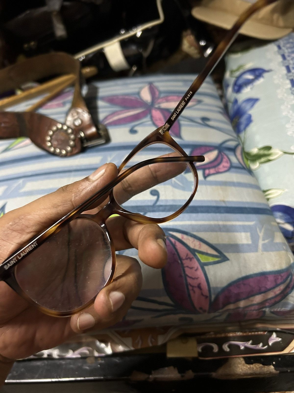 Saint Laurent Paris SL39 Tortoise Shell Optical Frame Size ONE SIZE - 6 Thumbnail