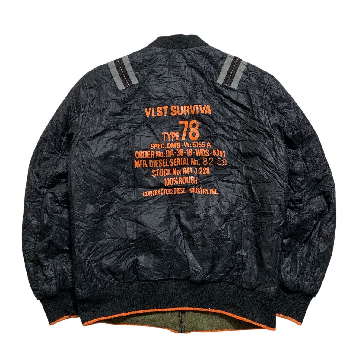 Diesel Reversible Diesel Bomber Jacket Black Green Army Reflective Size US L / EU 52-54 / 3 - 9 Thumbnail