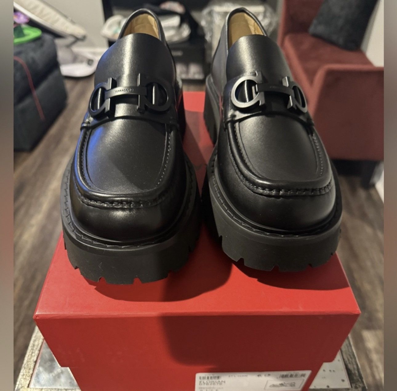Salvatore Ferragamo Florian Leather Lug-Sole Platform Loafers Size US 8.5 / EU 41-42 - 9 Thumbnail