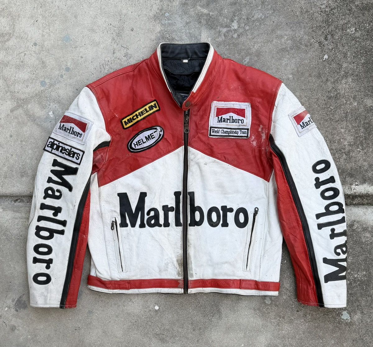 Marlboro Rare 90s Vintage Marlboro Racing Motorsport Leather Jacket Size US M / EU 48-50 / 2 - 5 Thumbnail