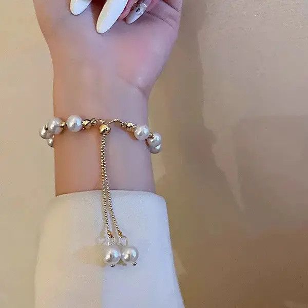 Japanese Brand × Vintage Elegant Pearl Bracelet Baroque Simulated Pearl Size ONE SIZE - 4 Thumbnail
