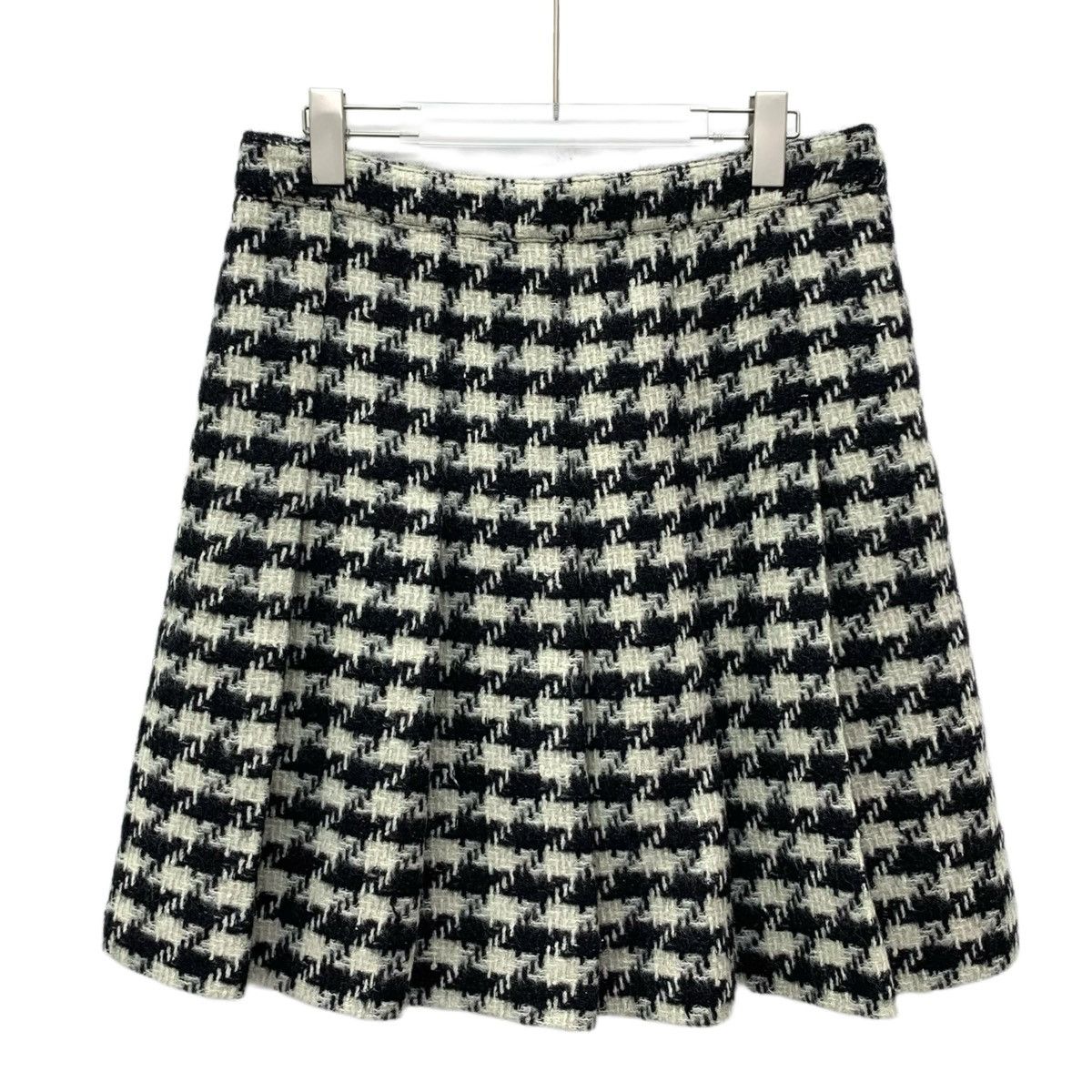 Celine Celine Houndstooth Wool Casual Pleated Mini Skirt K26WX Size 28" / US 6 / IT 42 - 1 Thumbnail