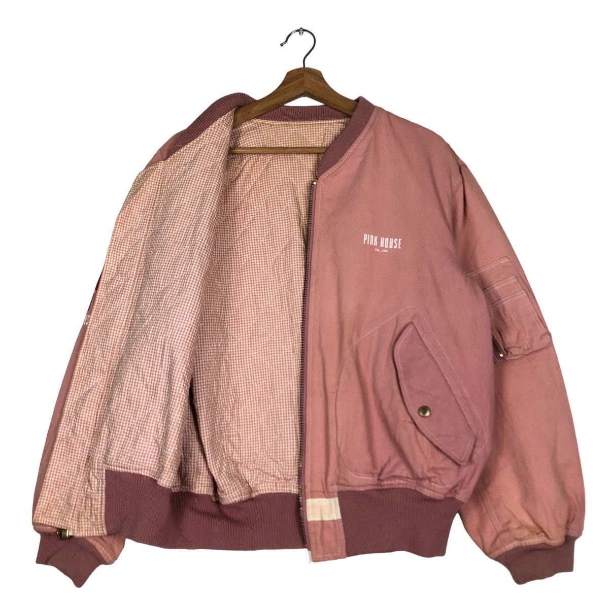 Japanese Brand 🔥Vintage Bomber Jacket Streetwear Pink House Big Logo Size US M / EU 48-50 / 2 - 11 Thumbnail