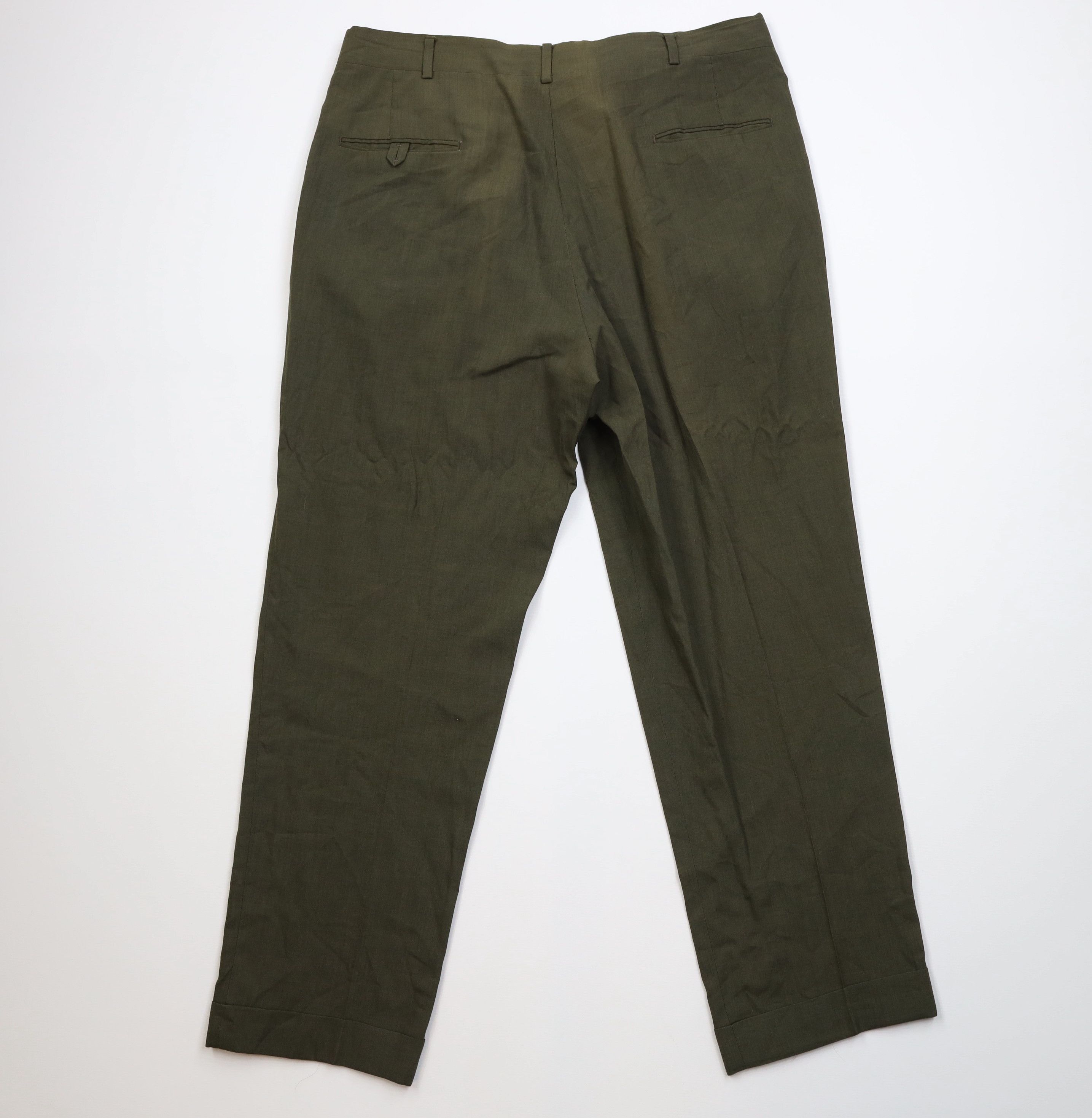 Vintage Vintage 50s 60s Streetwear Wool Knit Chino Pants Green USA Size US 36 / EU 52 - 9 Thumbnail