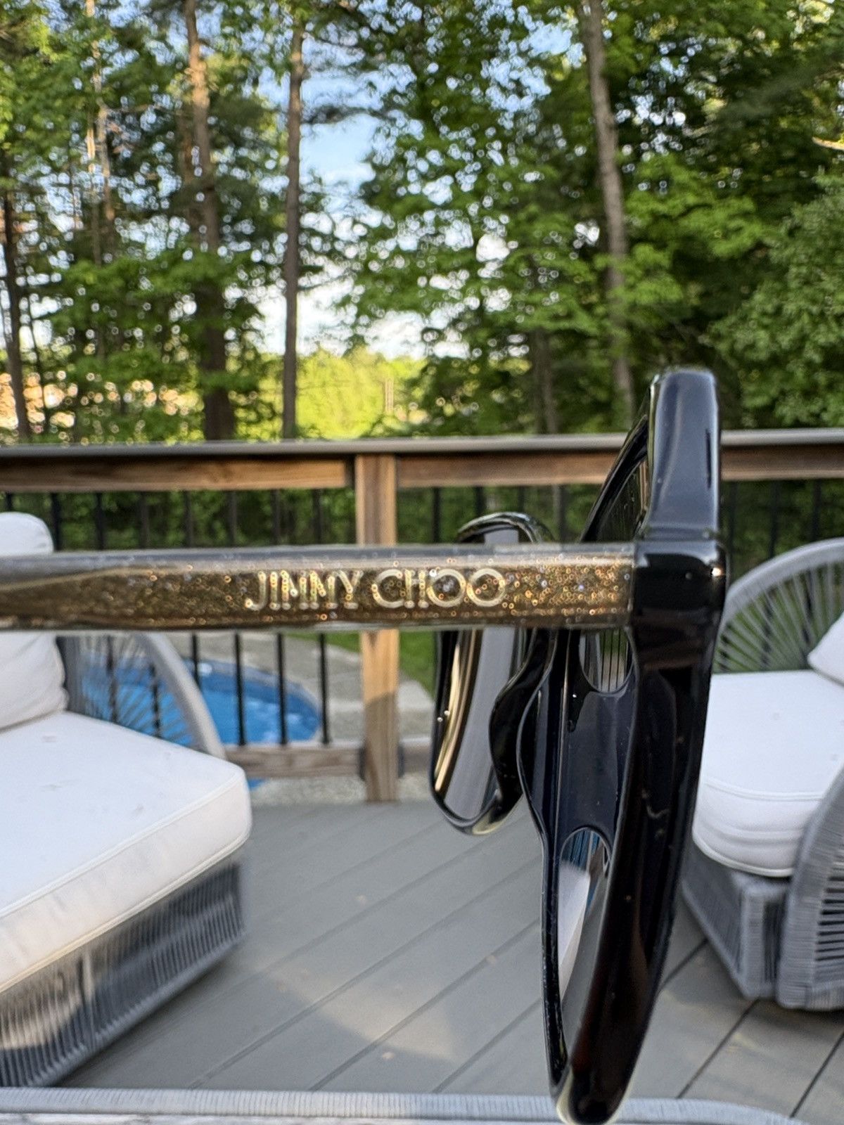 Jimmy Choo Black Oversized Jimmy Choo Sunglasses Size ONE SIZE - 7 Thumbnail