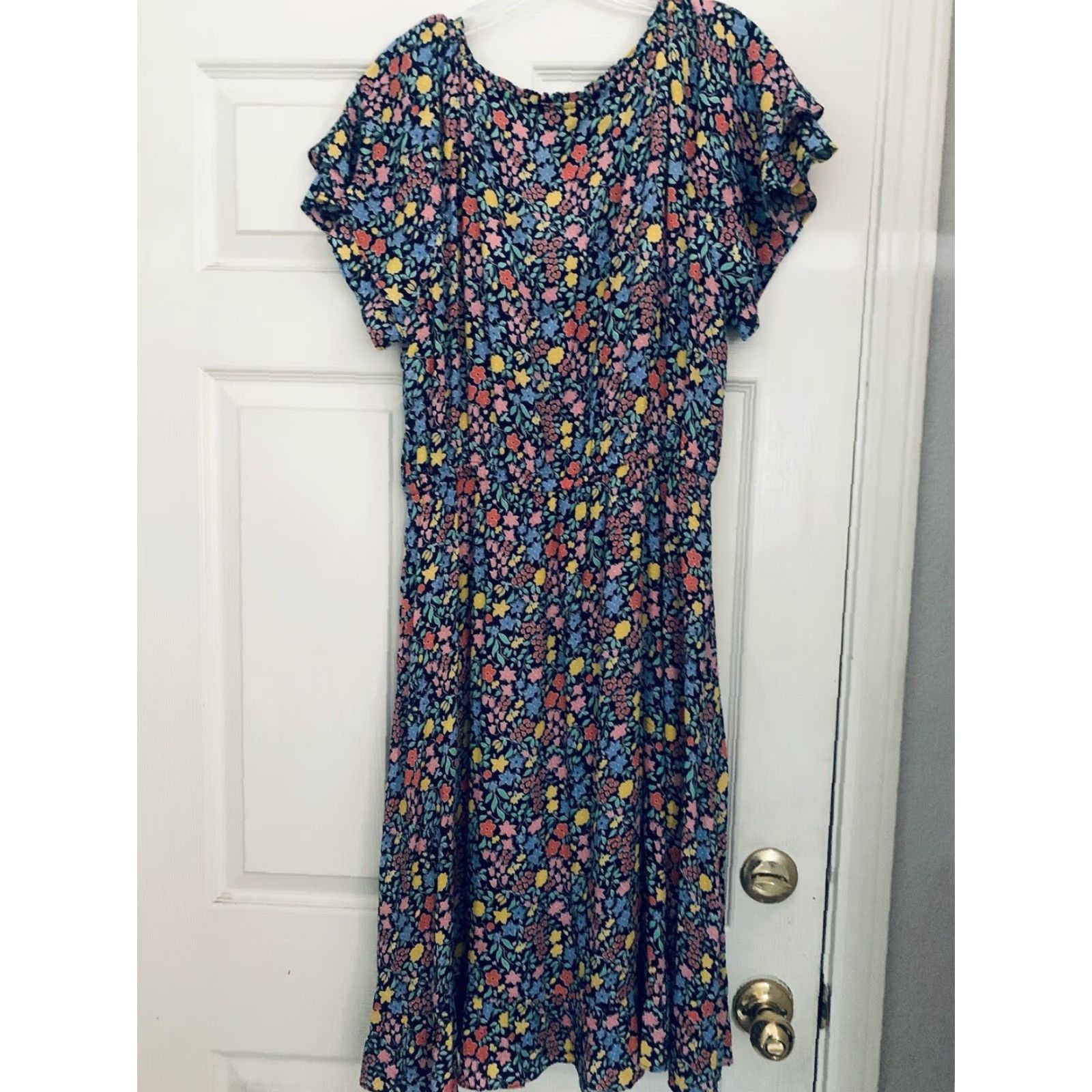 Talbots Talbots Women's Maxi Dress Sz 12 Floral Multicolored Short Sleeve Nwt 49 Size 34" / US 12 / IT 48 - 5 Thumbnail