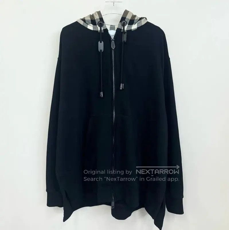 Burberry Black Men's Outerwear with Hoodie.