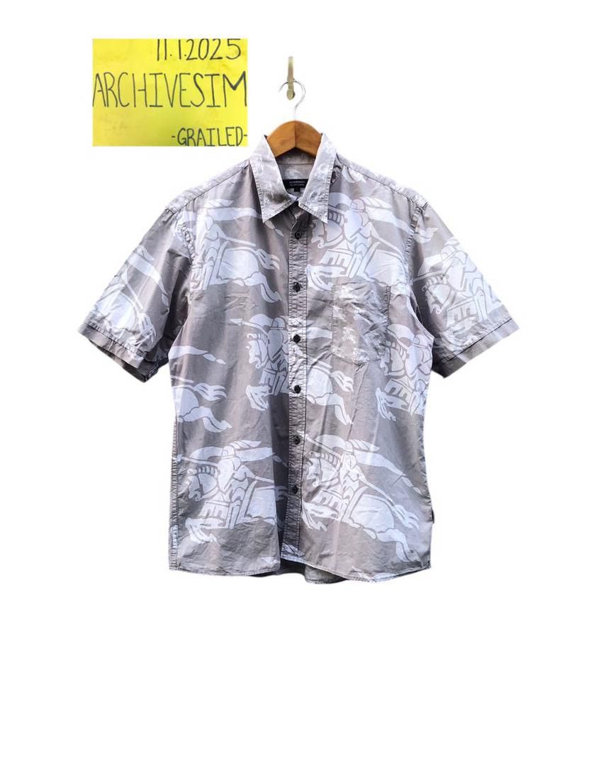 Burberry Burberry Black Label Fullprint Logo Button Ups Size US M / EU 48-50 / 2 - 2 Thumbnail