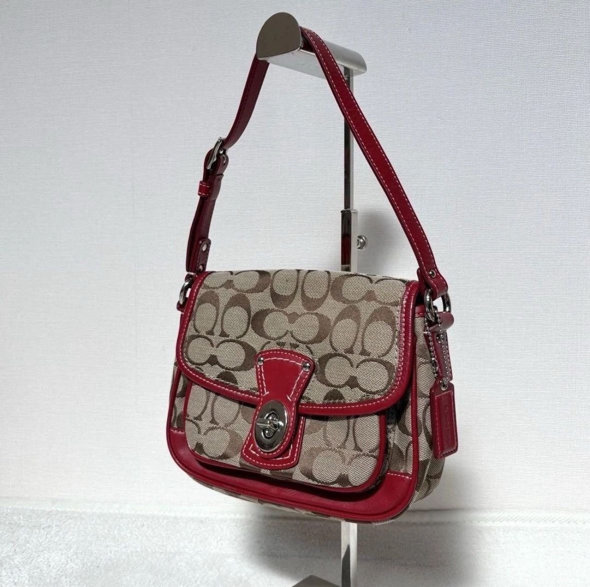 Coach COACH Signature Legacy One Shoulder Bag Brown Red Size ONE SIZE - 1 Thumbnail