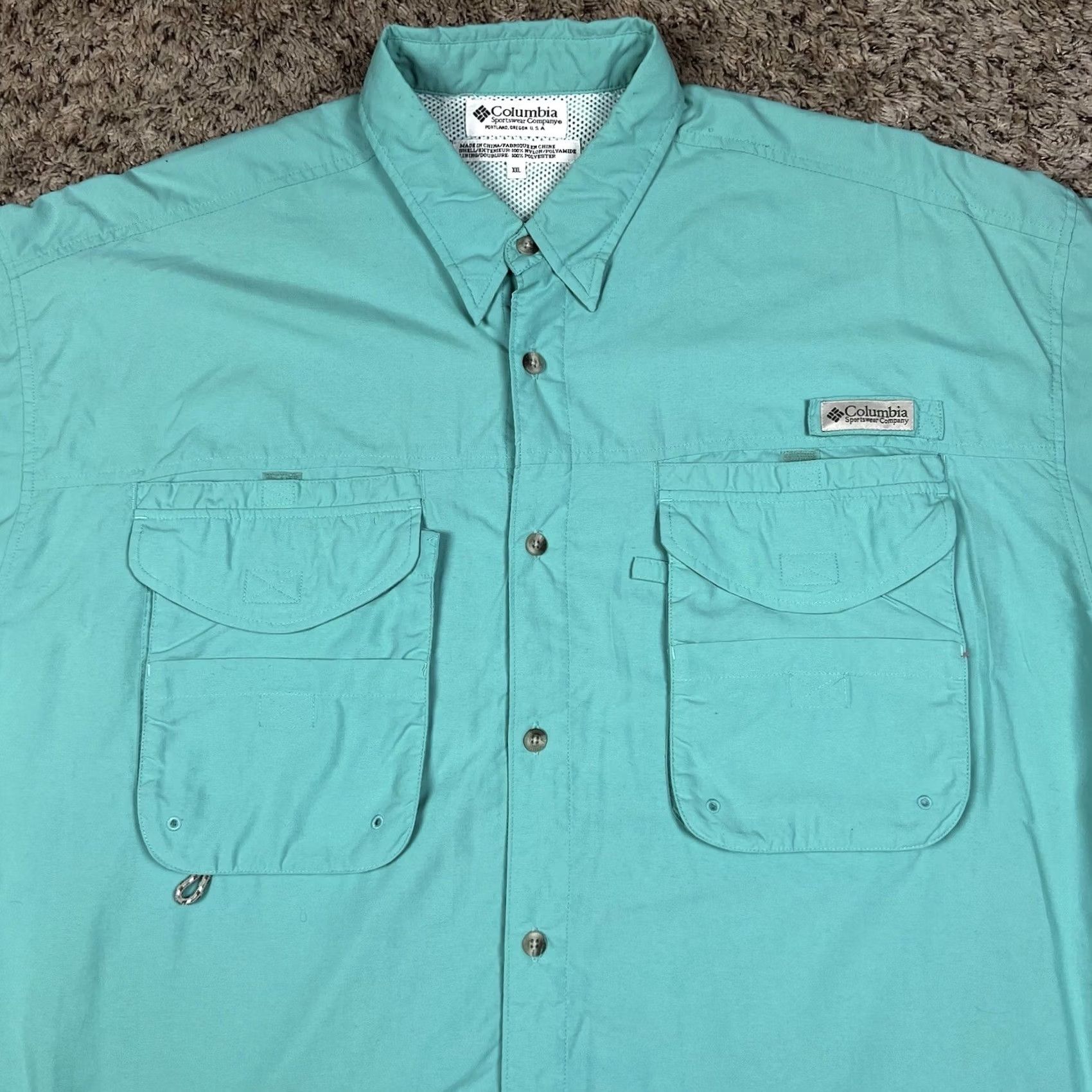 Vintage Columbia PFG Short Sleeve Shirt Men 2XL Button-Up Breathable Lightweight Blue Size US XXL / EU 58 / 5 - 5 Thumbnail