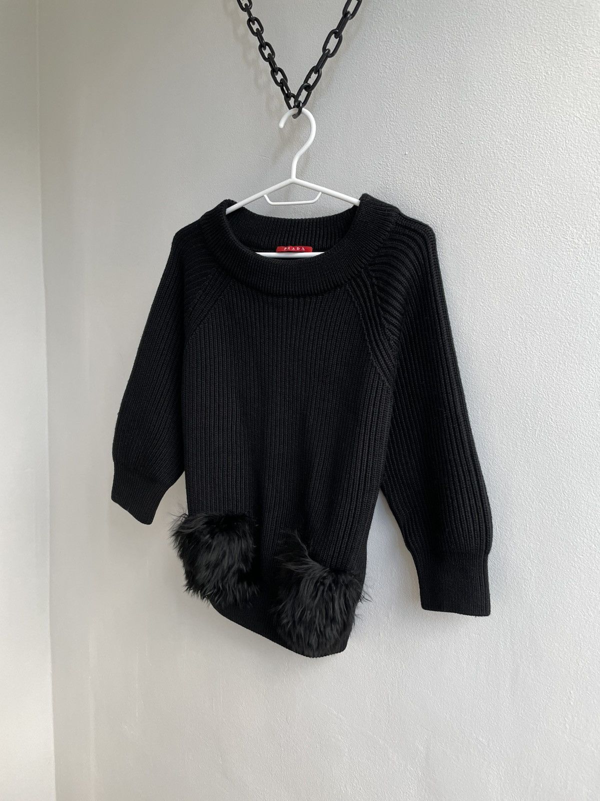 Prada Prada Knit Wool Heavy Sweater Sweatshirt Decorative Pockets Size M / US 6-8 / IT 42-44 - 2 Thumbnail