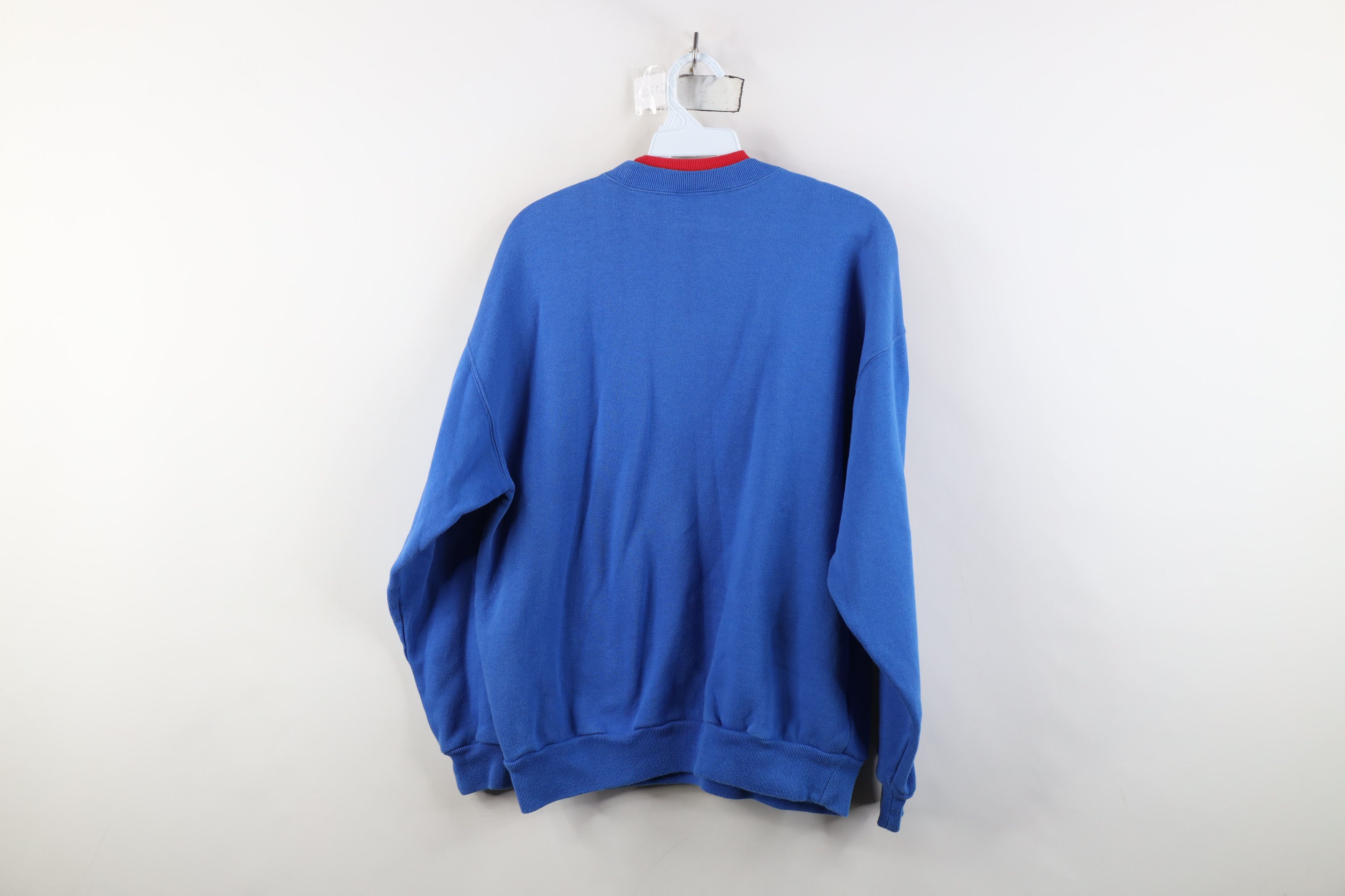 Vintage Vintage 90s Christmas Santa Claus Layered Sweatshirt Blue Size L / US 10 / IT 46 - 10 Thumbnail