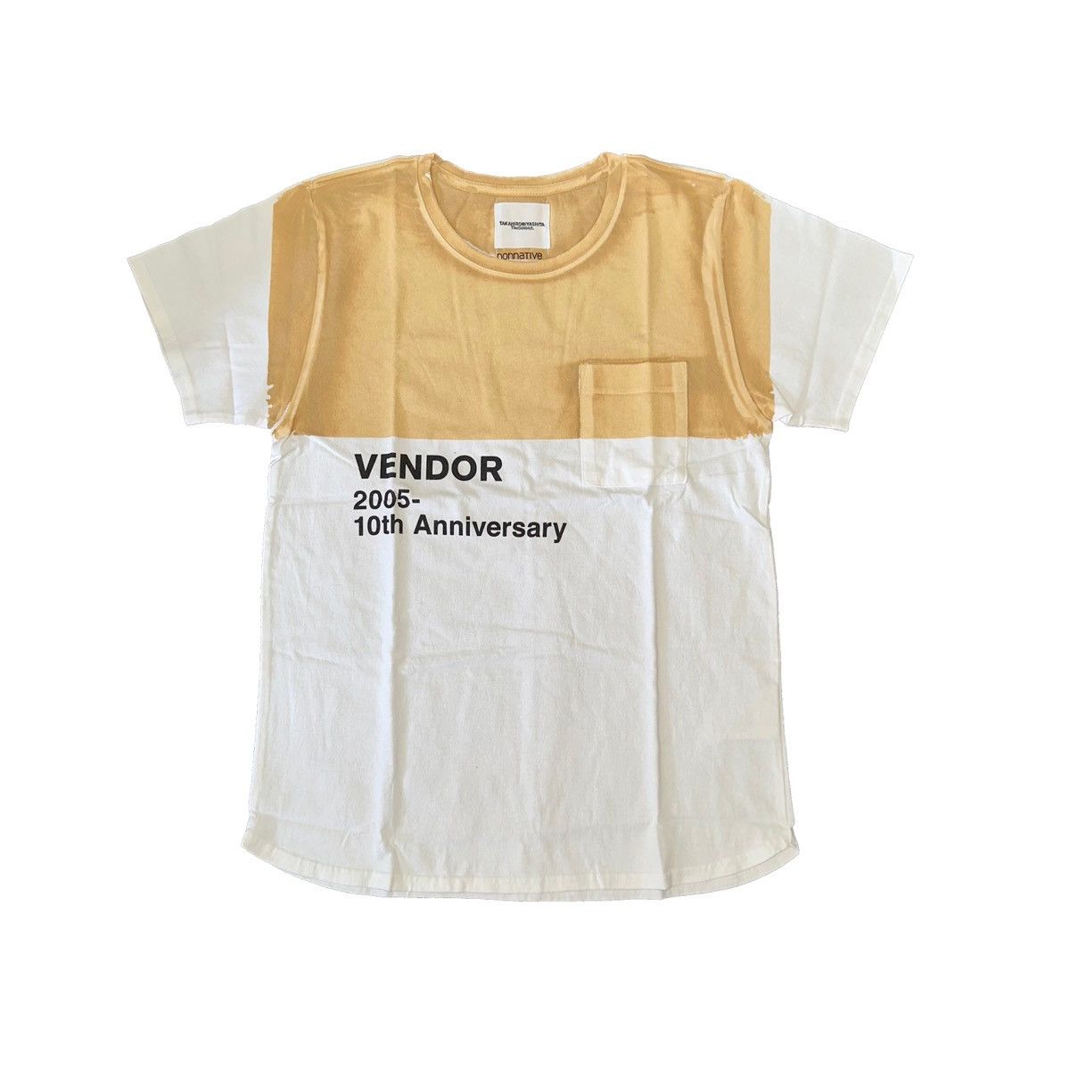 image of Takahiromiyashita The Soloist Ss05 "vendor" Solid Half-Print Pocket Tee in White (Size Medium)