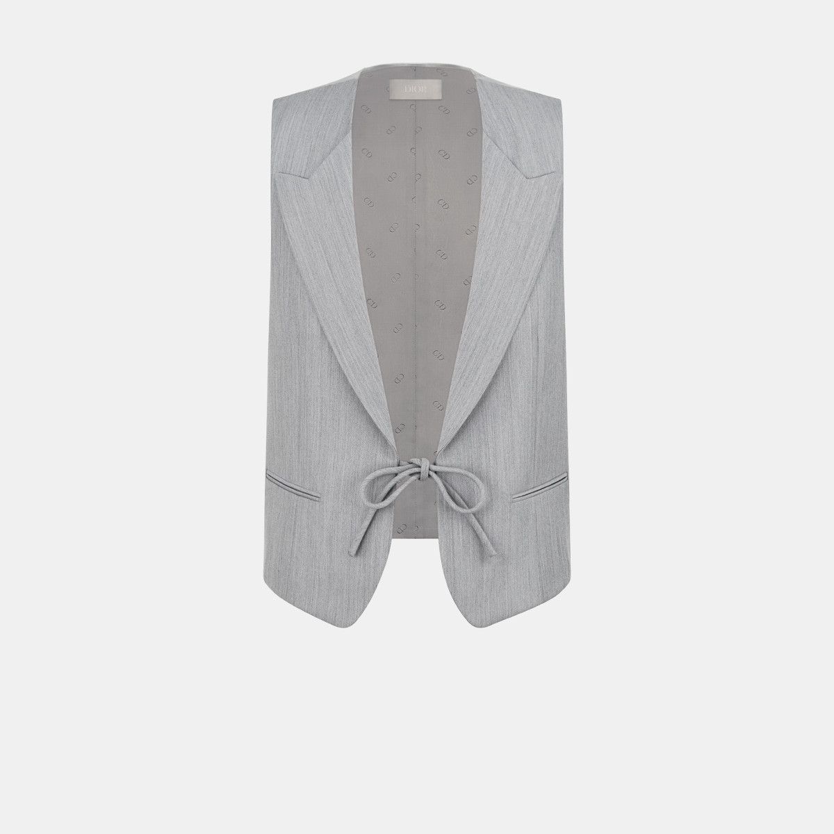 Dior o1bcso1str0226 Vest with Tied Bow in Grey Size US XL / EU 56 / 4 - 1 Thumbnail