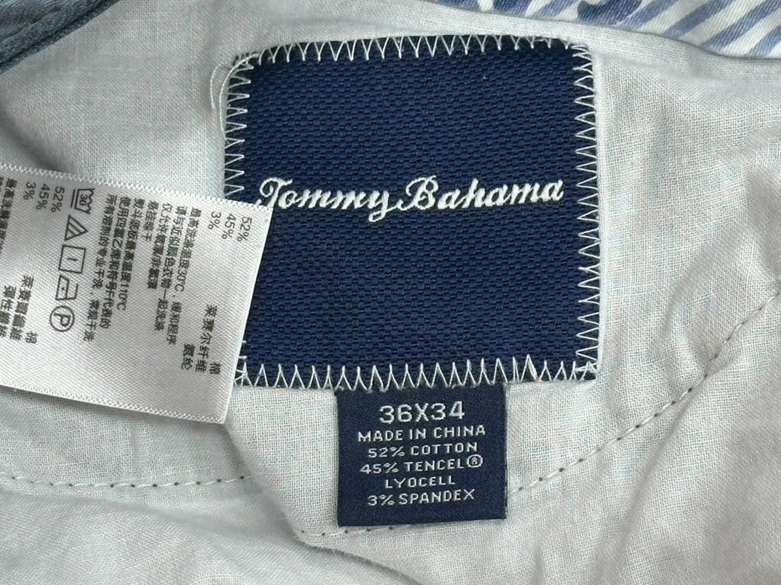 Tommy Bahama Tommy Bahama Flat Front Cotton Blend Chinos Blue Mens 36/34 Size US 36 / EU 52 - 3 Thumbnail