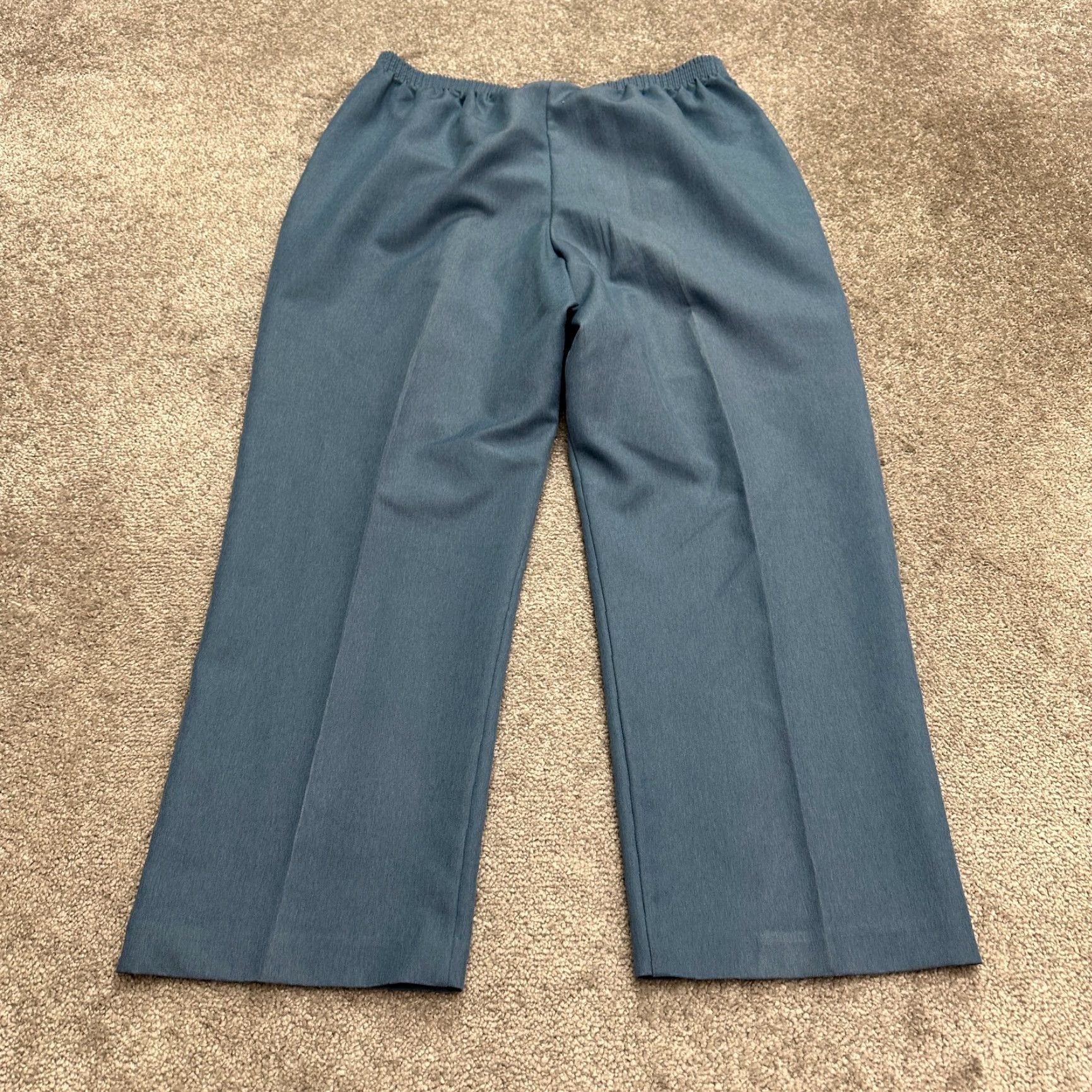 Vintage Alfred Dunner Straight Leg Pants Womens 14 Blue Elastic Waist Workwear 33x27 Size 36" / US 14 / IT 50 - 2 Thumbnail