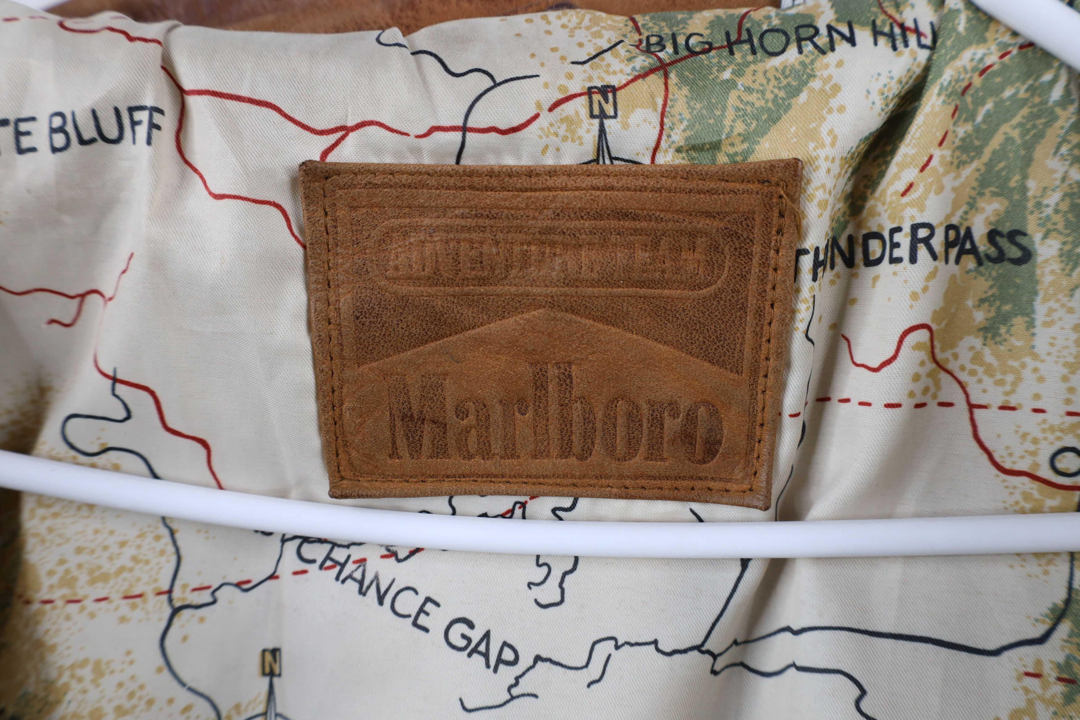 Marlboro × Vintage Vintage 90s Marlboro Lined Leather Flight Bomber Jacket Size US L / EU 52-54 / 3 - 9 Thumbnail