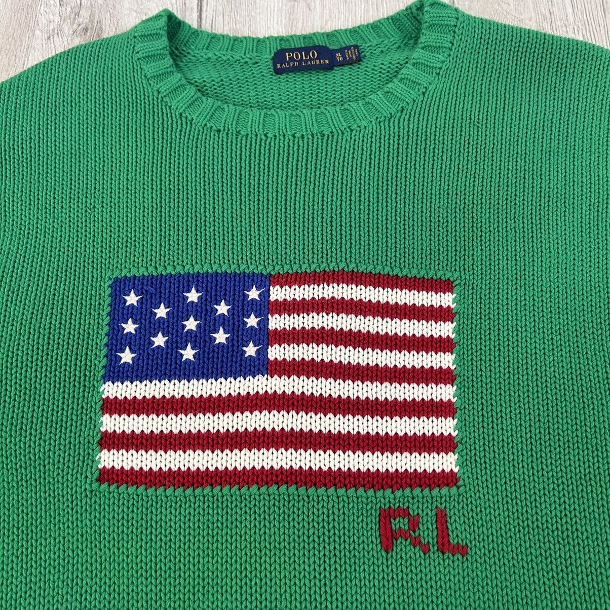 Polo Ralph Lauren Polo Ralph Lauren x American Flag x Knit Sweater Size US XL / EU 56 / 4 - 2 Thumbnail