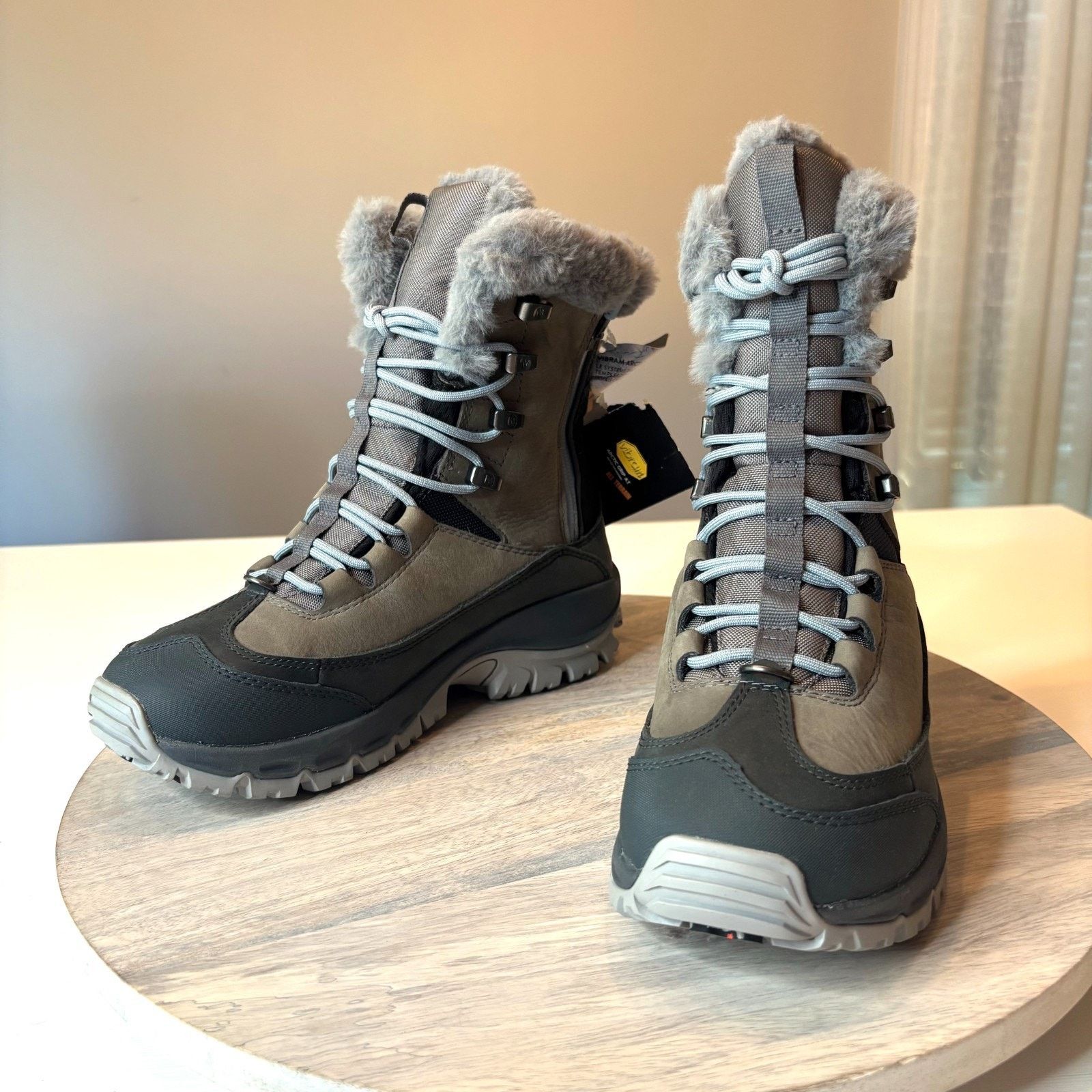 Merrell NEW Merrell Thermo Rhea Mid Gray Leather Snow Boots Size 6 Size US 6 / IT 36 - 2 Thumbnail