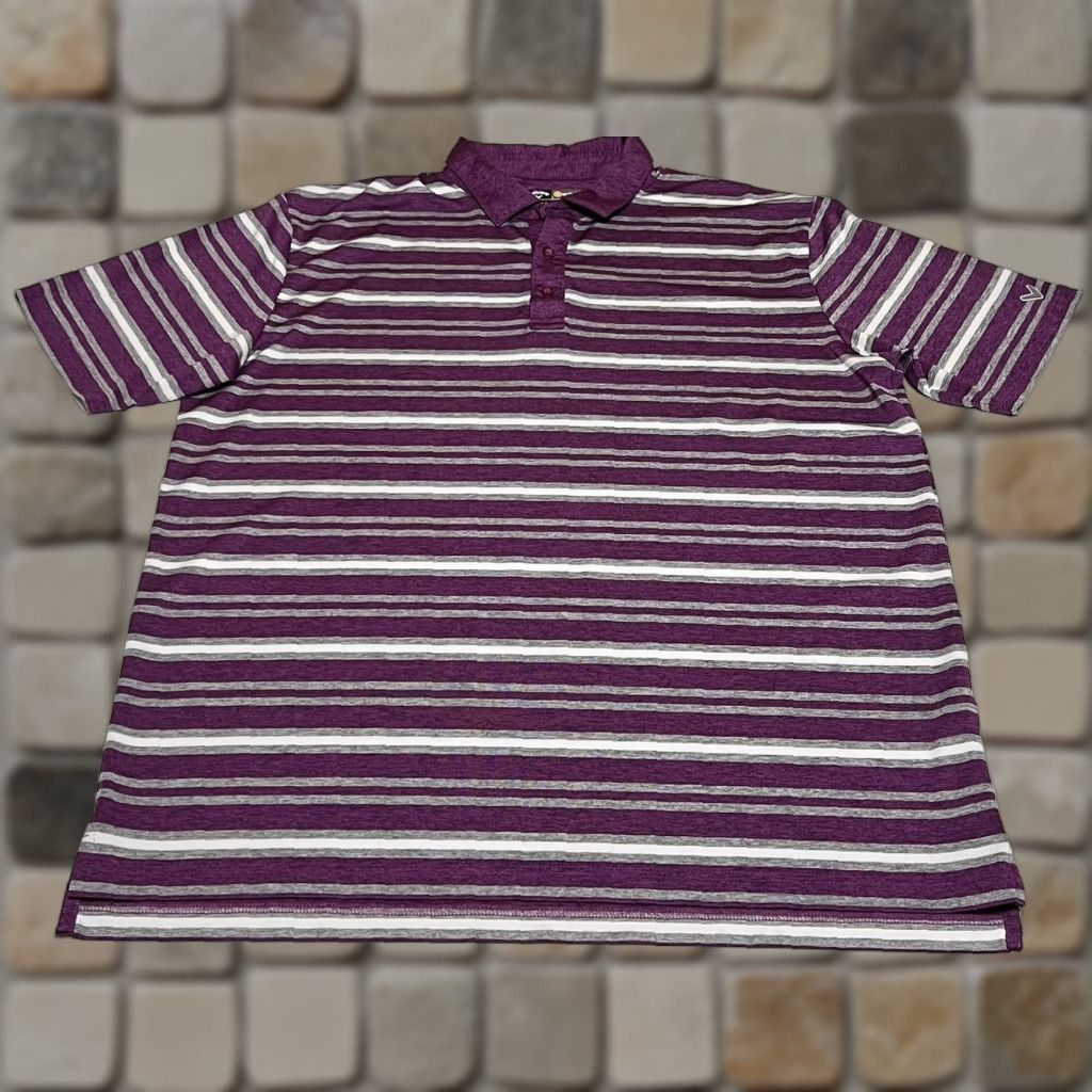 Callaway Callaway Golf Polo Shirt Opti -Dri Performance Purple Striped Mens XL Size US XL / EU 56 / 4 - 1 Thumbnail