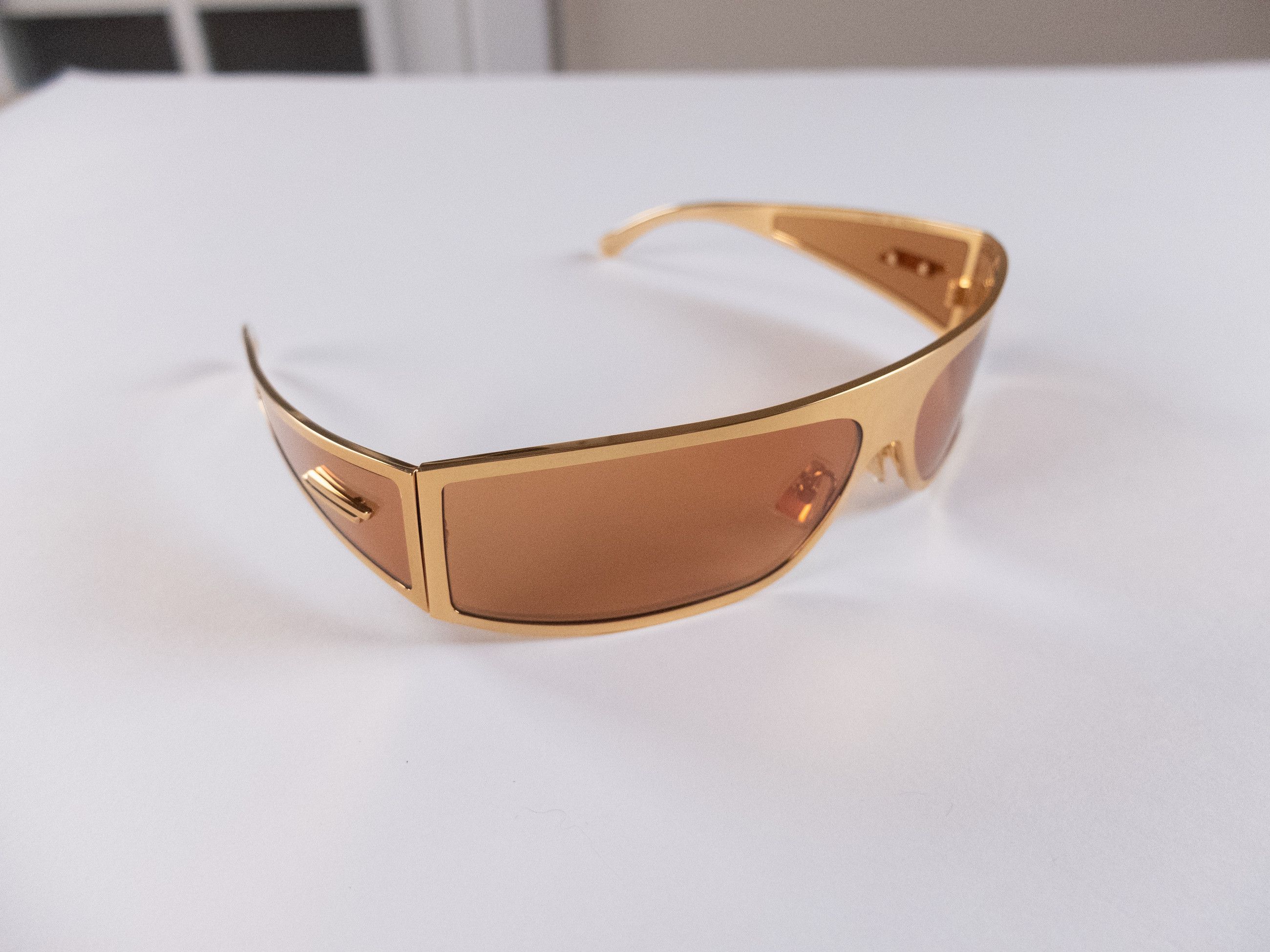 Bottega Veneta BOTTEGA VENETA gold brown bangle wraparound sunglasses q Size ONE SIZE - 2 Thumbnail
