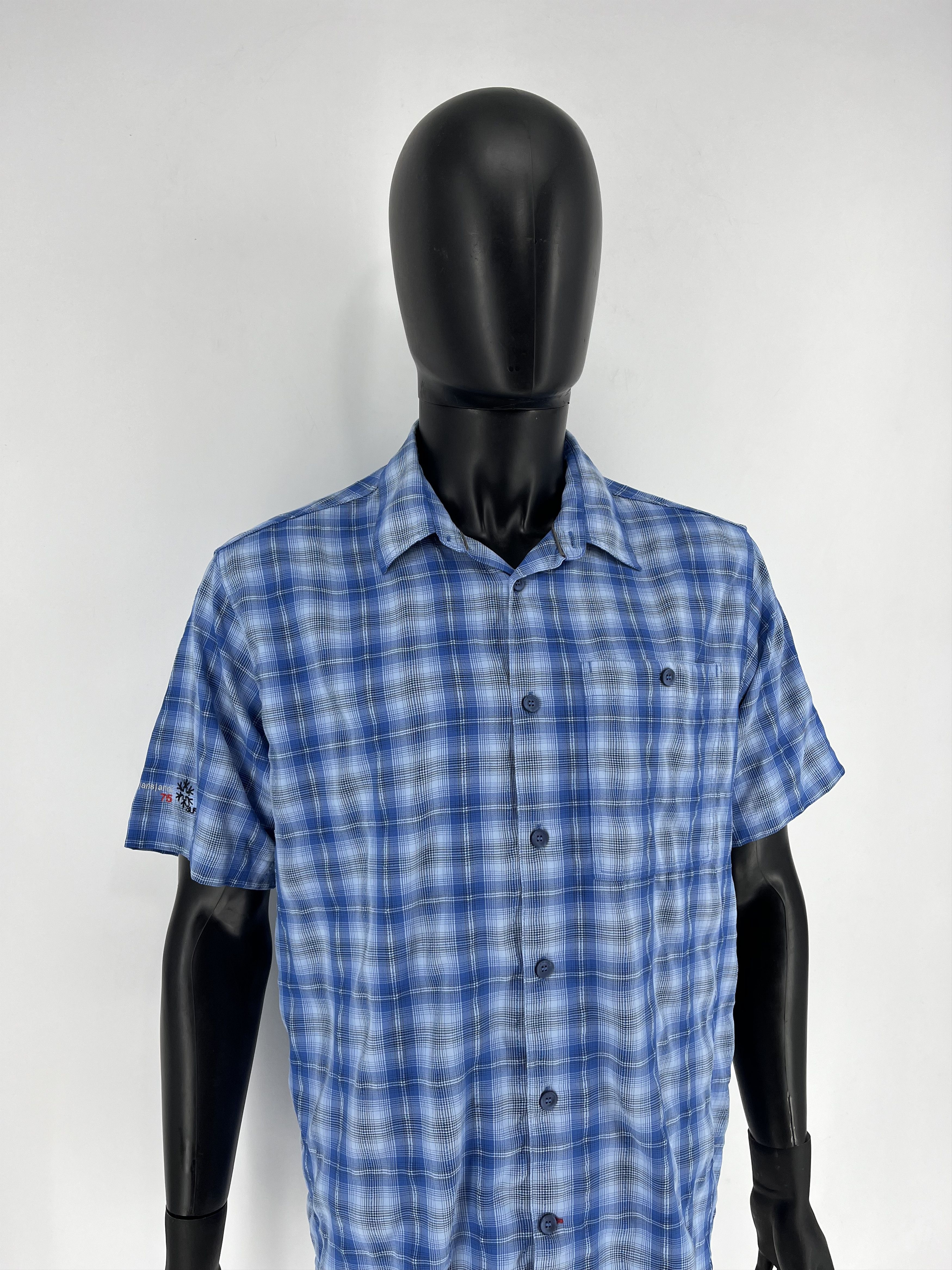 Mammut Mammut Mens L Blue Plaid Short Sleeve Button Up Shirt Shirt Size US L / EU 52-54 / 3 - 4 Thumbnail