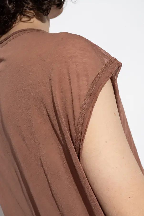 Saint Laurent Paris o1bcso1str0625 Sleeveless T-Shirt In Jersey in Brown Size US S / EU 44-46 / 1 - 5 Thumbnail