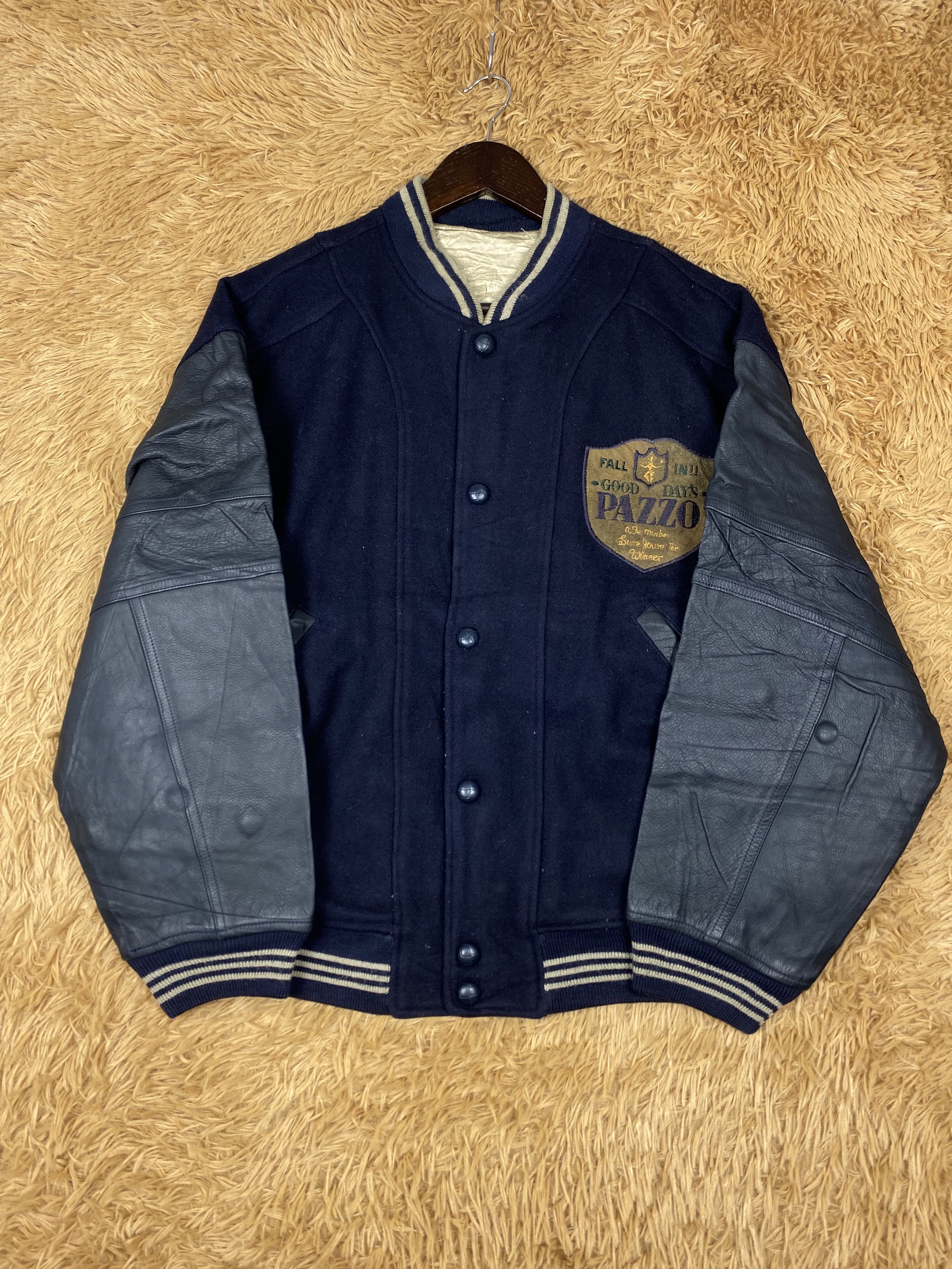Vintage Vintage Pazzo Club Leather Sleeve Varsity Jacket DJ297 Size US M / EU 48-50 / 2 - 5 Thumbnail