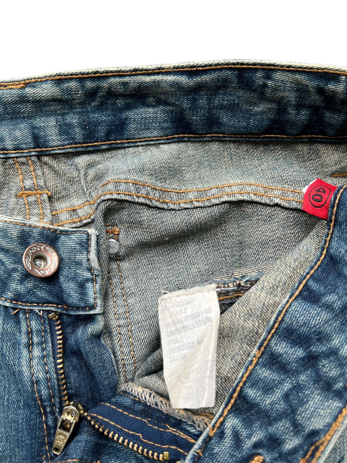 Japanese Brand Vintage Japanese Distressed Patchwork Lowrise Jeans 31x31 Size 31" - 8 Thumbnail