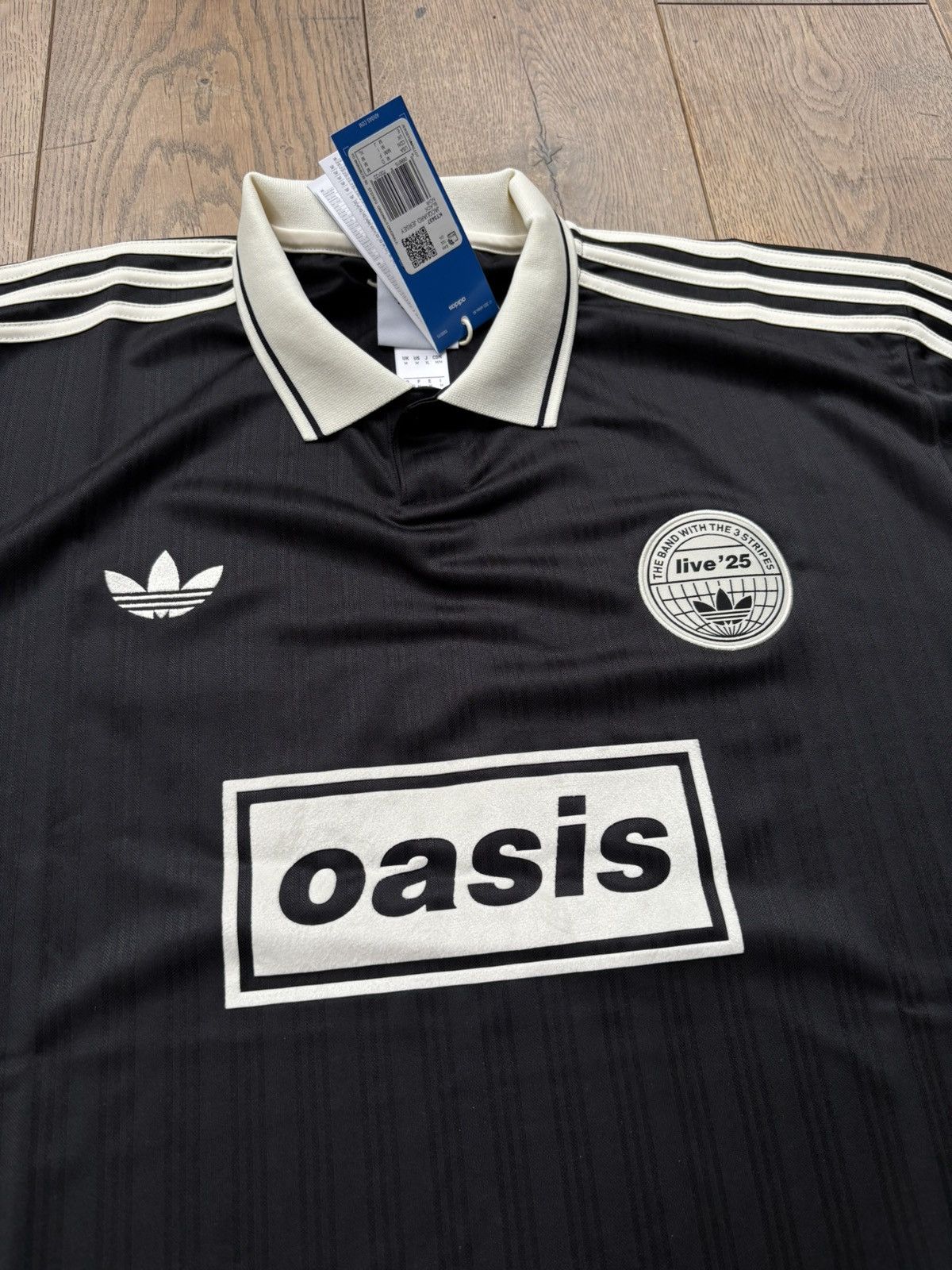 XL Adidas × Oasis Tour Jersey Black adidas TOUR JACQUARD JERSEY - Black | Free Shipping with