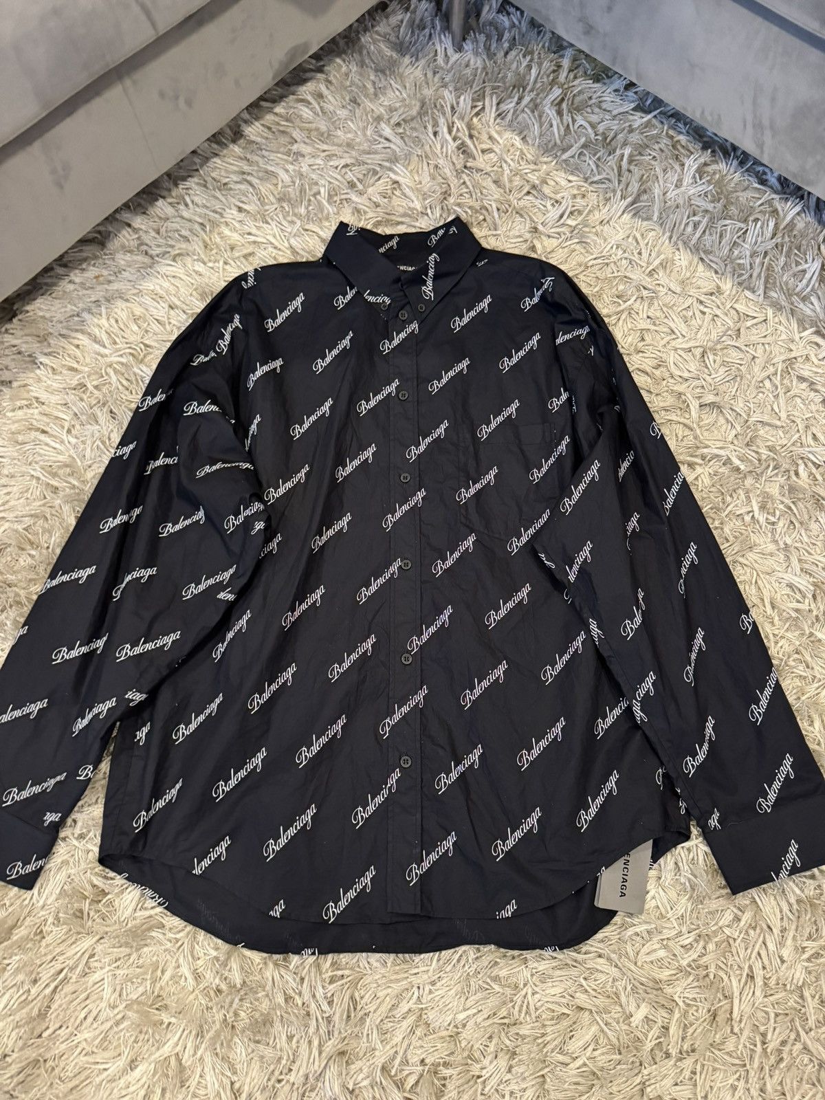 Balenciaga Balenciaga Script Poplin Shirt Size US L / EU 52-54 / 3 - 5 Thumbnail