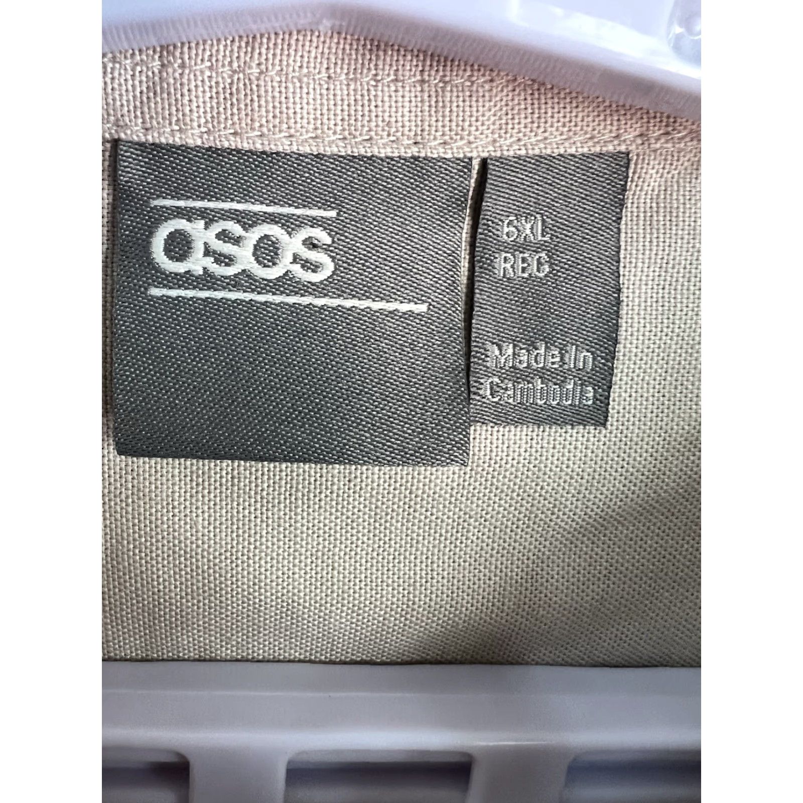 Asos ASOS Button-Down Shirt Mens Size 6XL Beige Long Sleeve (Big & Tall) - Cotton, Solid, Collared, Button-Up, 62" Chest, Regular Fit Size US XXL / EU 58 / 5 - 5 Thumbnail