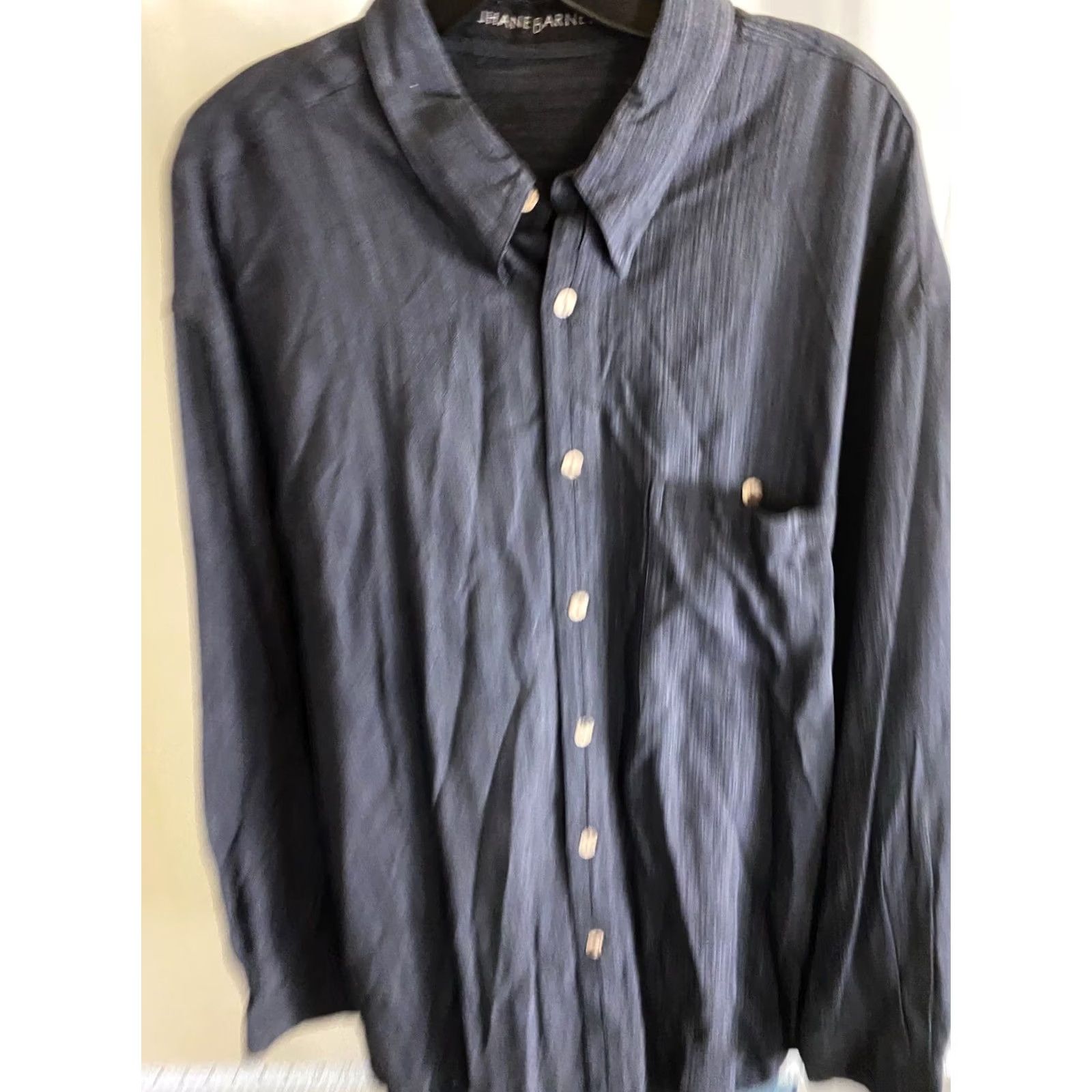 Vintage Jhane Barnes Thick Rayon LONG SLEEVE SHIRT XL Loose 18 x 36/37 Extra Large Mens White Sharp Button-Up Style Size US XL / EU 56 / 4 - 3 Thumbnail
