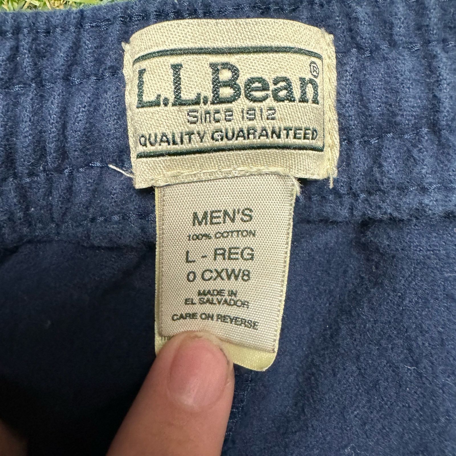 L.L. Bean LL Bean Navy Blue Casual Cotton Adjustable Waist Sweatpants Size US 32 / EU 48 - 3 Thumbnail